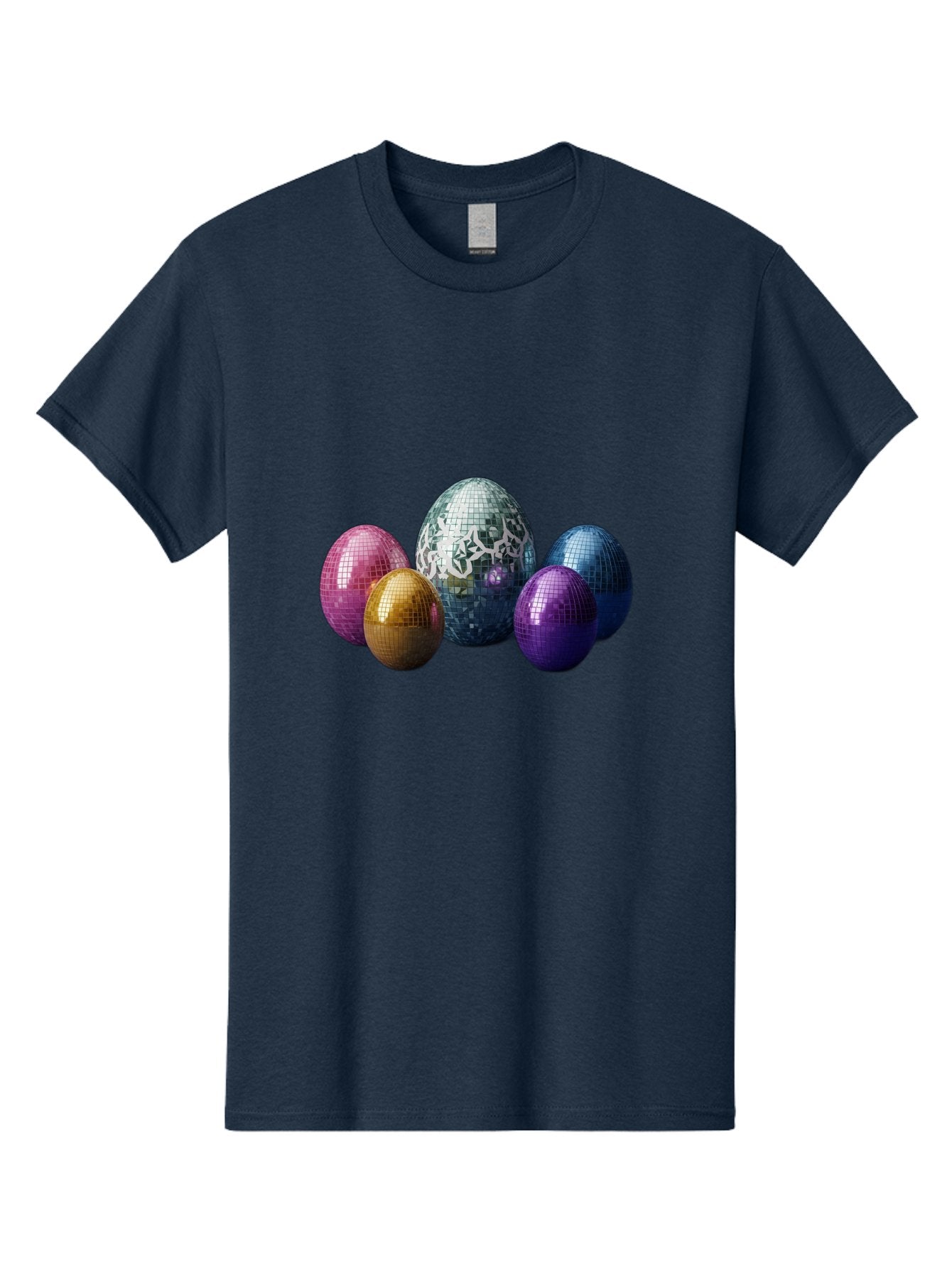 Disco-Eggs Men'S Graphic Tee, 100% Cotton, Comfortable Casual Summer Wear, Machine Washable, Disco Eggs, Mirrored Eggs, Colorful Eggs, Easter Eggs, Shiny Eggs, Festive Decoration, Party Accessories, Reflective Surfaces, Vibrant Colors, Baa452 10