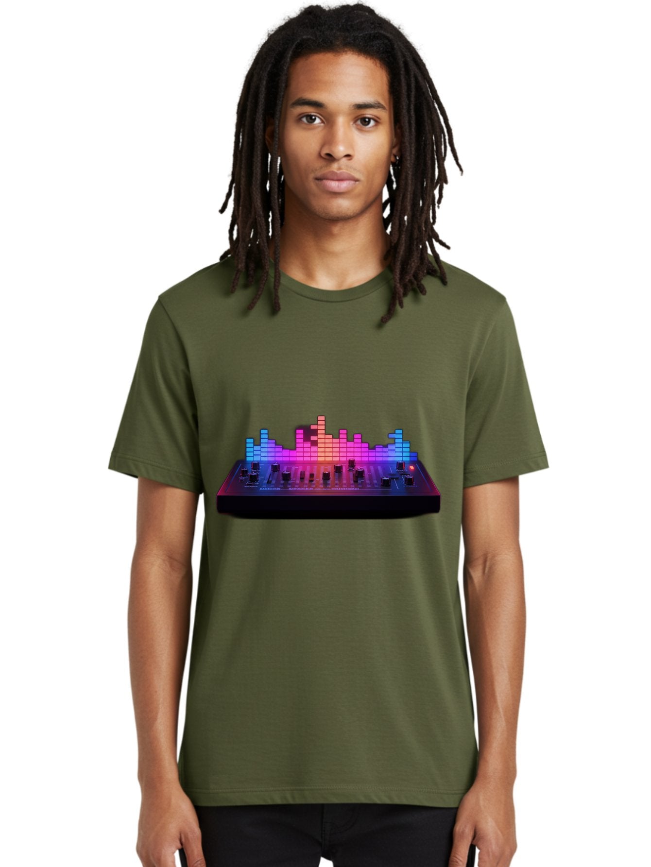 Dj-Controller Men'S Graphic Tee, 100% Cotton, Comfortable Casual Summer Wear, Machine Washable, Dj Equipment, Music Production, Sound Mixer, Audio Technology, Electronic Dance Music, Beat Matching, Dj Software, Music Creation, Sound Waves Baa453 23