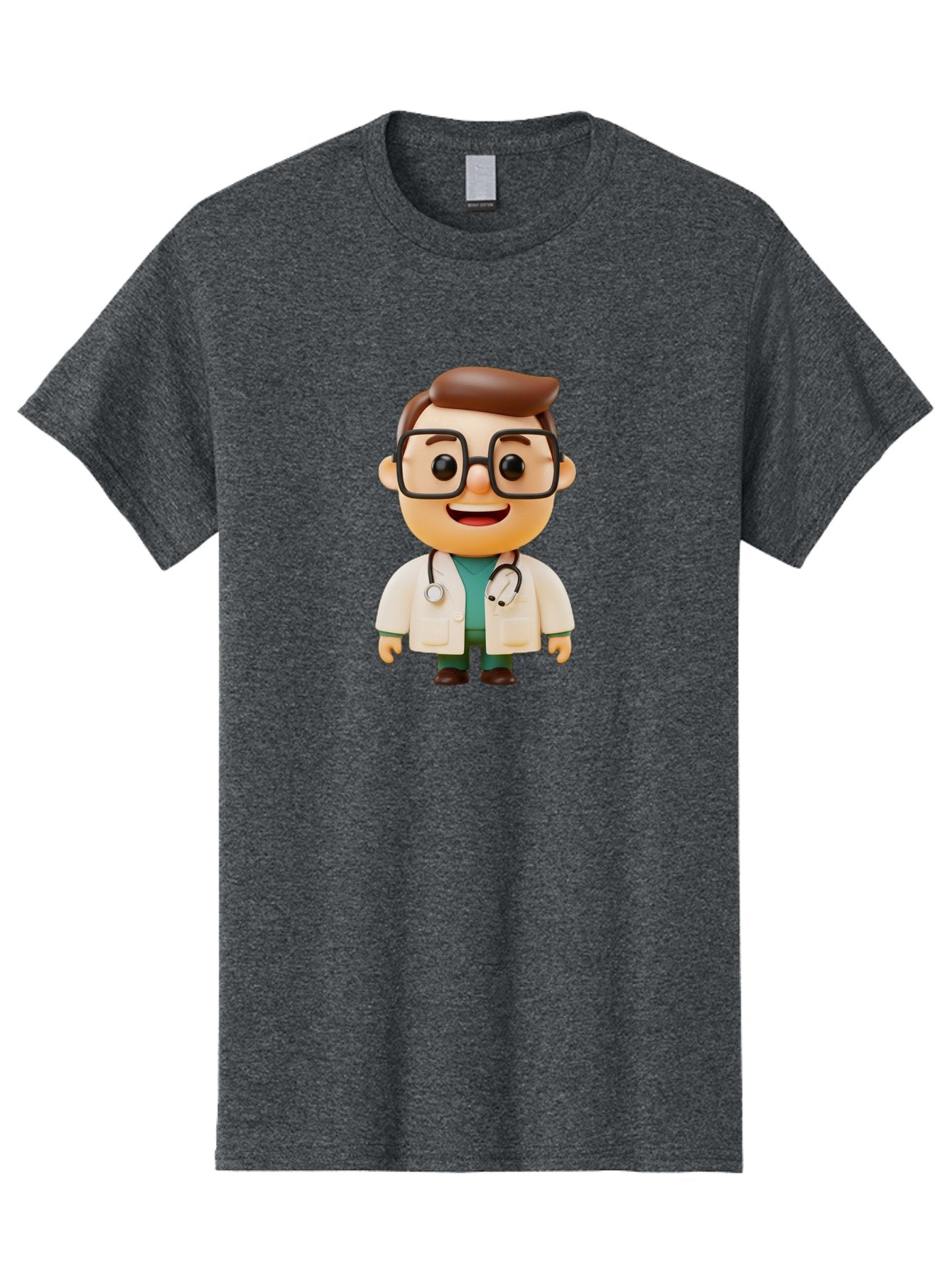 Doctor-2 Men'S Graphic Tee, 100% Cotton, Comfortable Casual Summer Wear, Machine Washable, Cartoon Doctor, Medical Professional, Health Care, Stethoscope, Lab Coat, Glasses, Friendly Smile, Medical Care, Healthcare Worker, Doctor Illustration Baa456 9