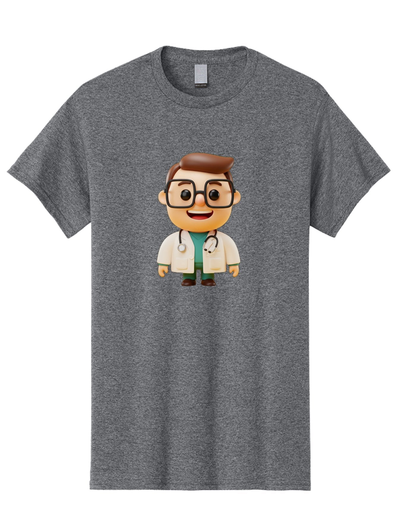 Doctor-2 Men'S Graphic Tee, 100% Cotton, Comfortable Casual Summer Wear, Machine Washable, Cartoon Doctor, Medical Professional, Health Care, Stethoscope, Lab Coat, Glasses, Friendly Smile, Medical Care, Healthcare Worker, Doctor Illustration Baa456 12