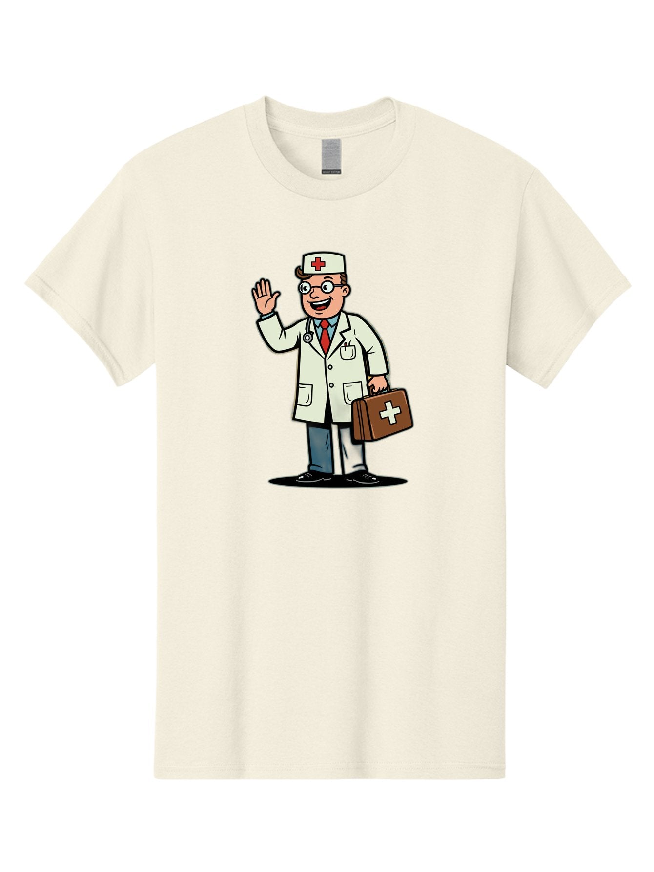 Doctor-7 Men'S Graphic Tee, 100% Cotton, Comfortable Casual Summer Wear, Machine Washable, Cartoon Doctor, Medical Professional, First Aid Kit, Red Cross, Healthcare Worker, Friendly Doctor, Medical Assistance, Doctor'S Kit, Health Care Baa462 5