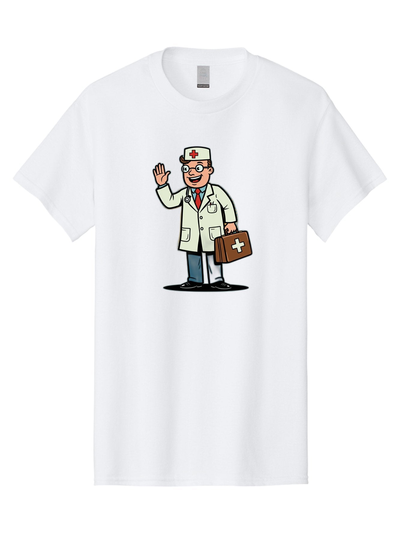 Doctor-7 Men'S Graphic Tee, 100% Cotton, Comfortable Casual Summer Wear, Machine Washable, Cartoon Doctor, Medical Professional, First Aid Kit, Red Cross, Healthcare Worker, Friendly Doctor, Medical Assistance, Doctor'S Kit, Health Care Baa462 13