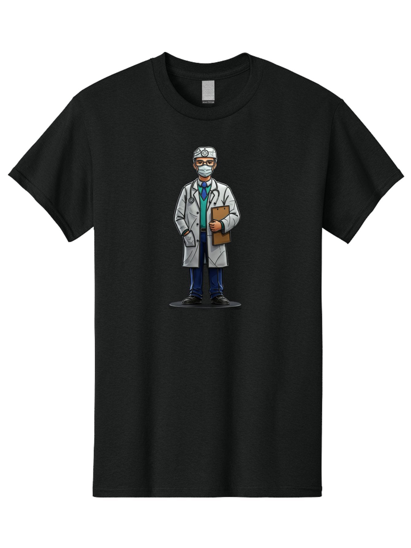 Doctor-8 Men'S Graphic Tee, 100% Cotton, Comfortable Casual Summer Wear, Machine Washable, Male Doctor, Medical Professional, Lab Coat, Stethoscope, Clipboard, Medical Attire, Healthcare Worker, Medical Mask Baa463