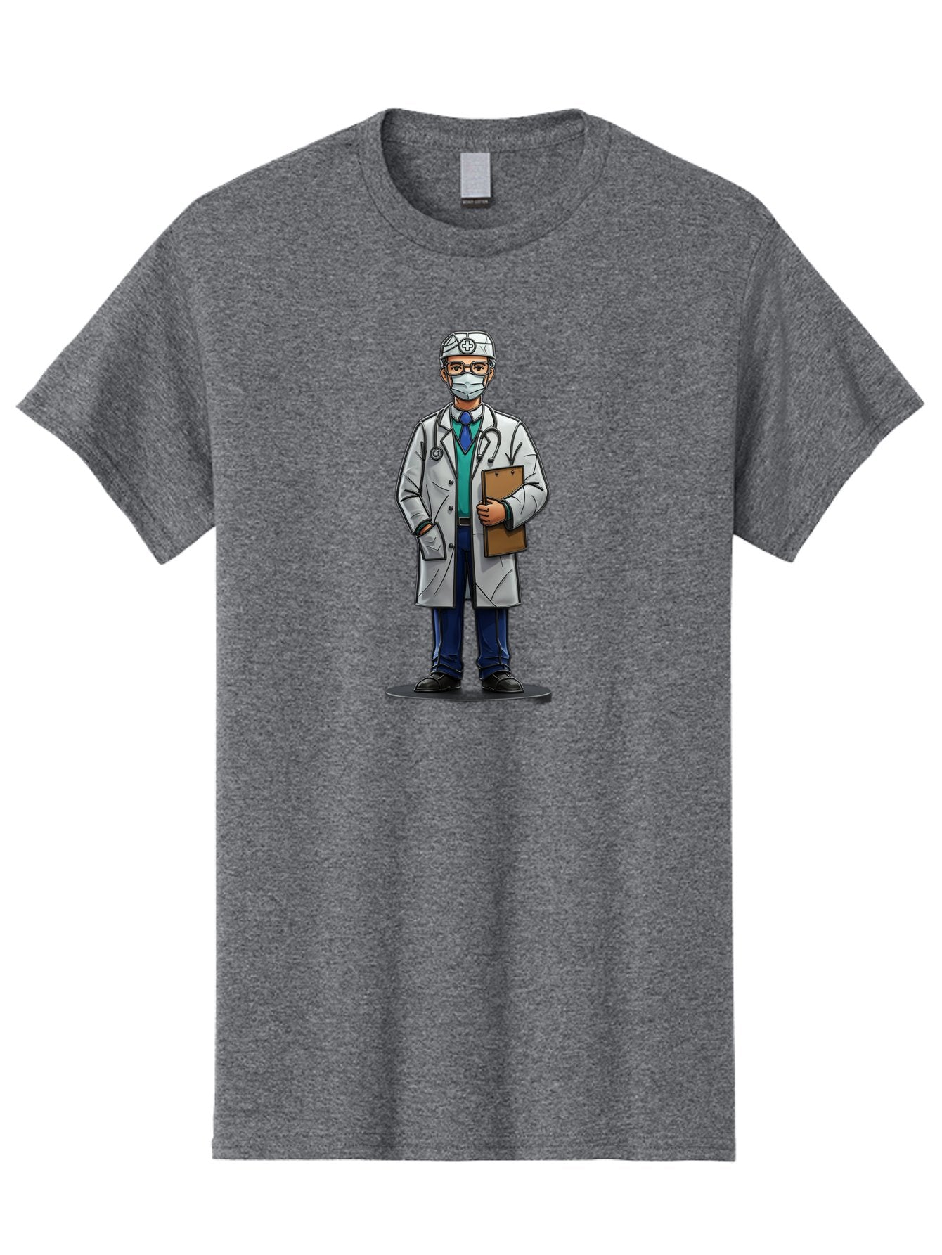 Doctor-8 Men'S Graphic Tee, 100% Cotton, Comfortable Casual Summer Wear, Machine Washable, Male Doctor, Medical Professional, Lab Coat, Stethoscope, Clipboard, Medical Attire, Healthcare Worker, Medical Mask Baa463 4