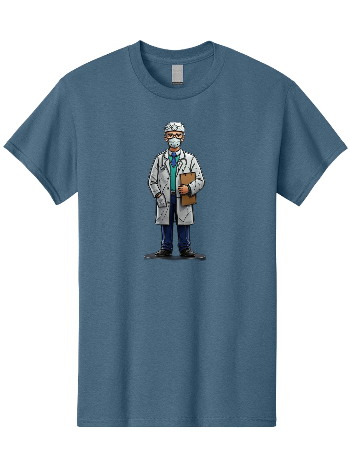 Doctor-8 Men'S Graphic Tee, 100% Cotton, Comfortable Casual Summer Wear, Machine Washable, Male Doctor, Medical Professional, Lab Coat, Stethoscope, Clipboard, Medical Attire, Healthcare Worker, Medical Mask Baa463 5