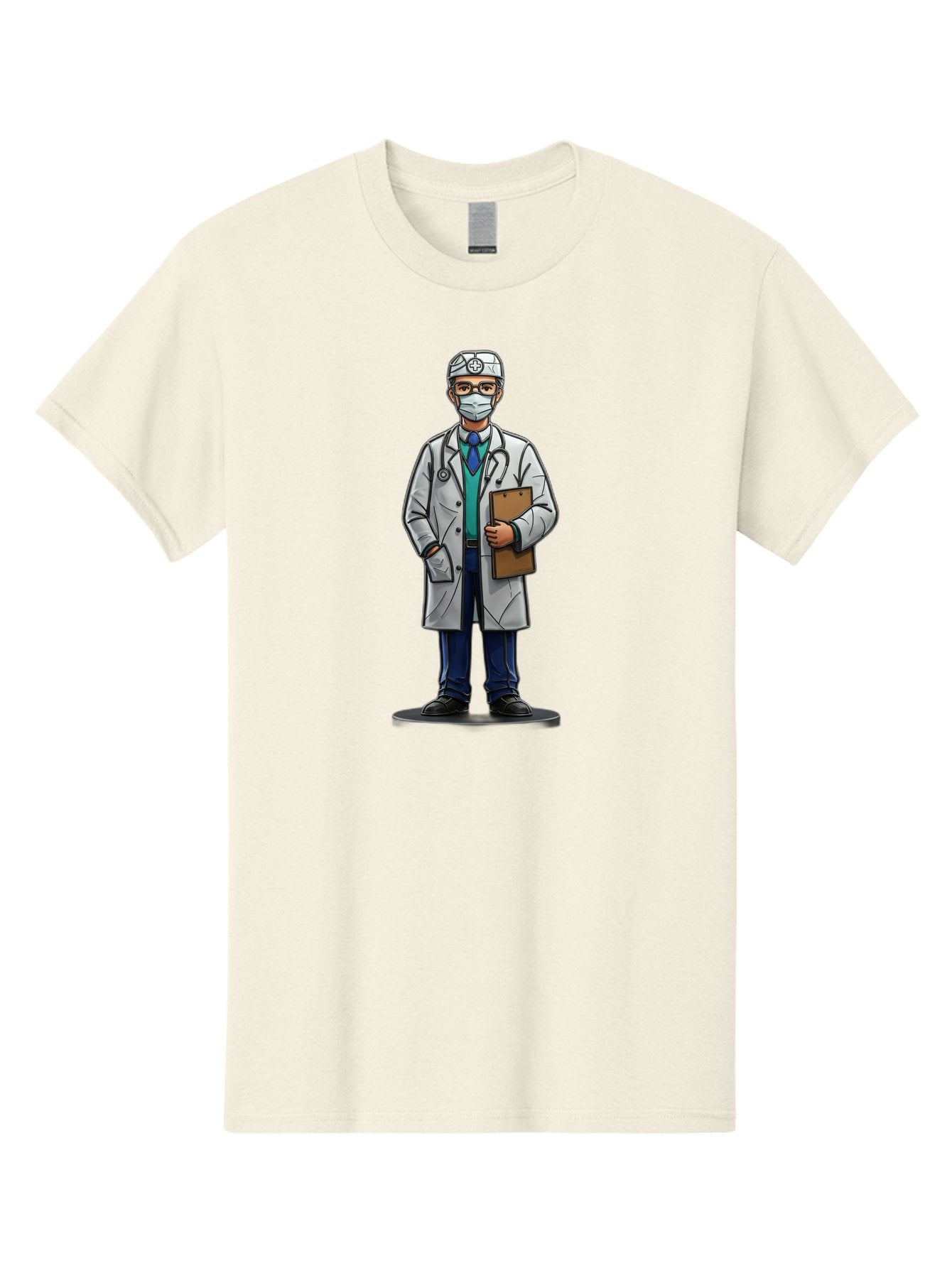 Doctor-8 Men'S Graphic Tee, 100% Cotton, Comfortable Casual Summer Wear, Machine Washable, Male Doctor, Medical Professional, Lab Coat, Stethoscope, Clipboard, Medical Attire, Healthcare Worker, Medical Mask Baa463 9