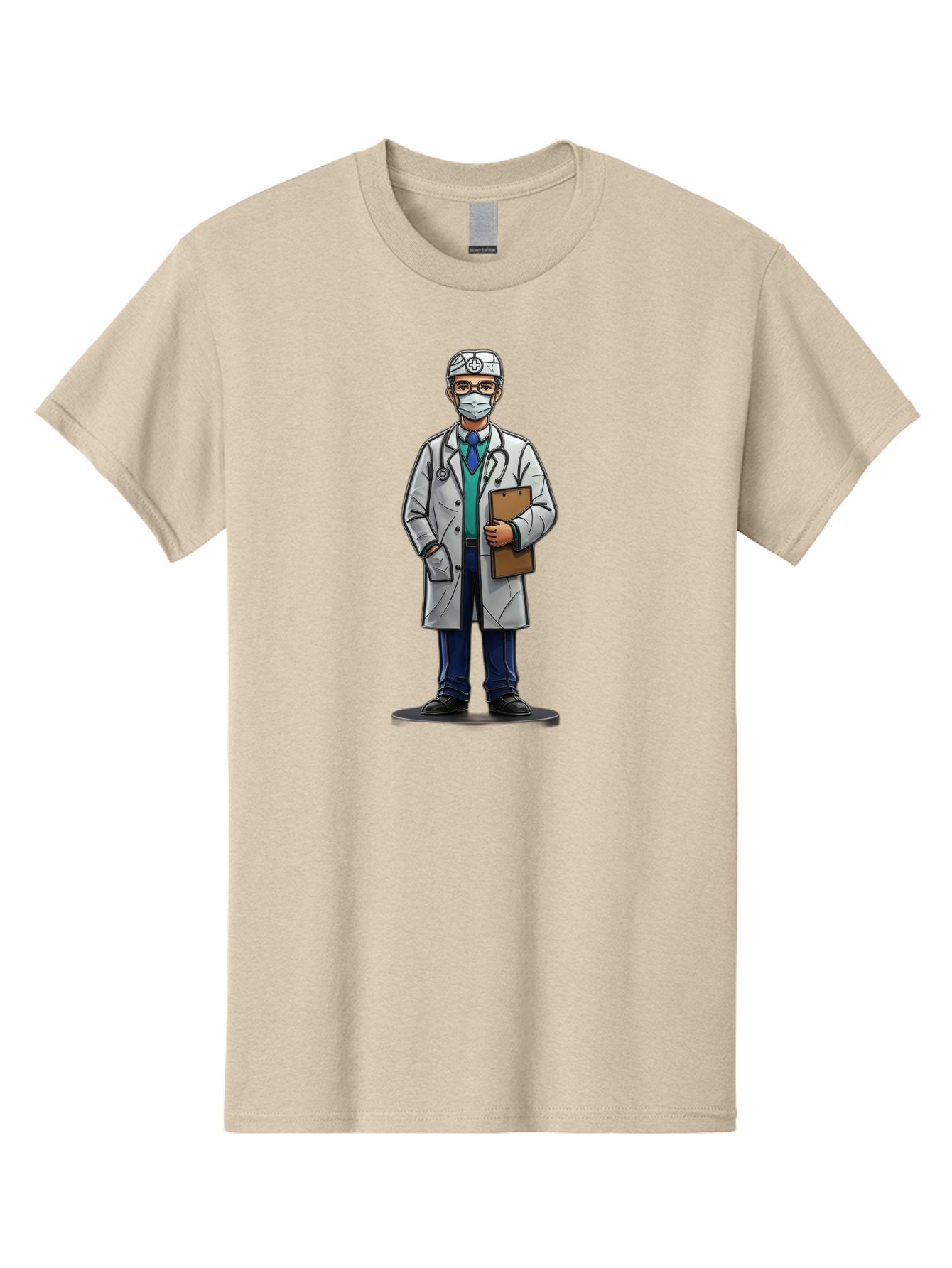 Doctor-8 Men'S Graphic Tee, 100% Cotton, Comfortable Casual Summer Wear, Machine Washable, Male Doctor, Medical Professional, Lab Coat, Stethoscope, Clipboard, Medical Attire, Healthcare Worker, Medical Mask Baa463 15