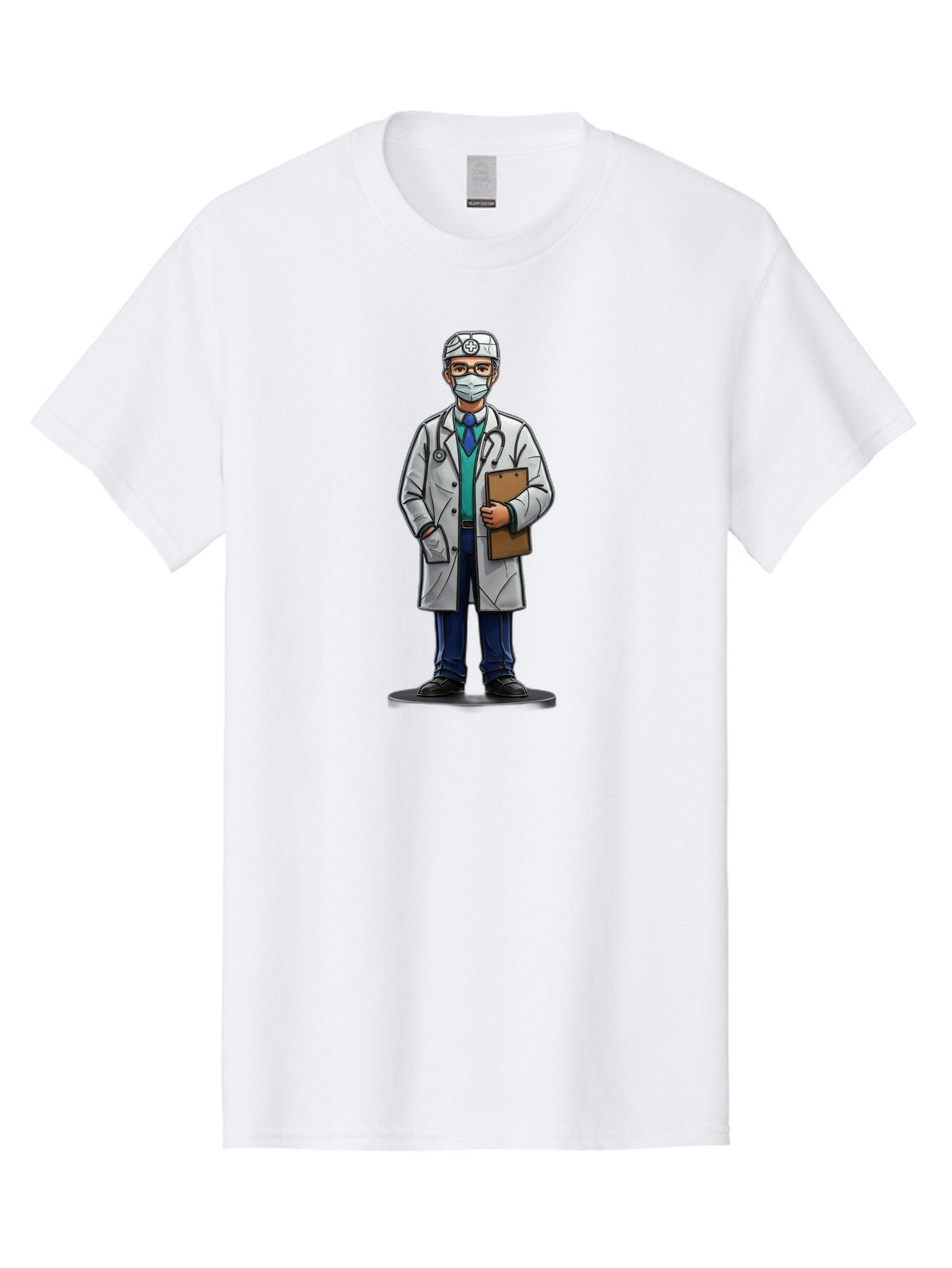 Doctor-8 Men'S Graphic Tee, 100% Cotton, Comfortable Casual Summer Wear, Machine Washable, Male Doctor, Medical Professional, Lab Coat, Stethoscope, Clipboard, Medical Attire, Healthcare Worker, Medical Mask Baa463 7