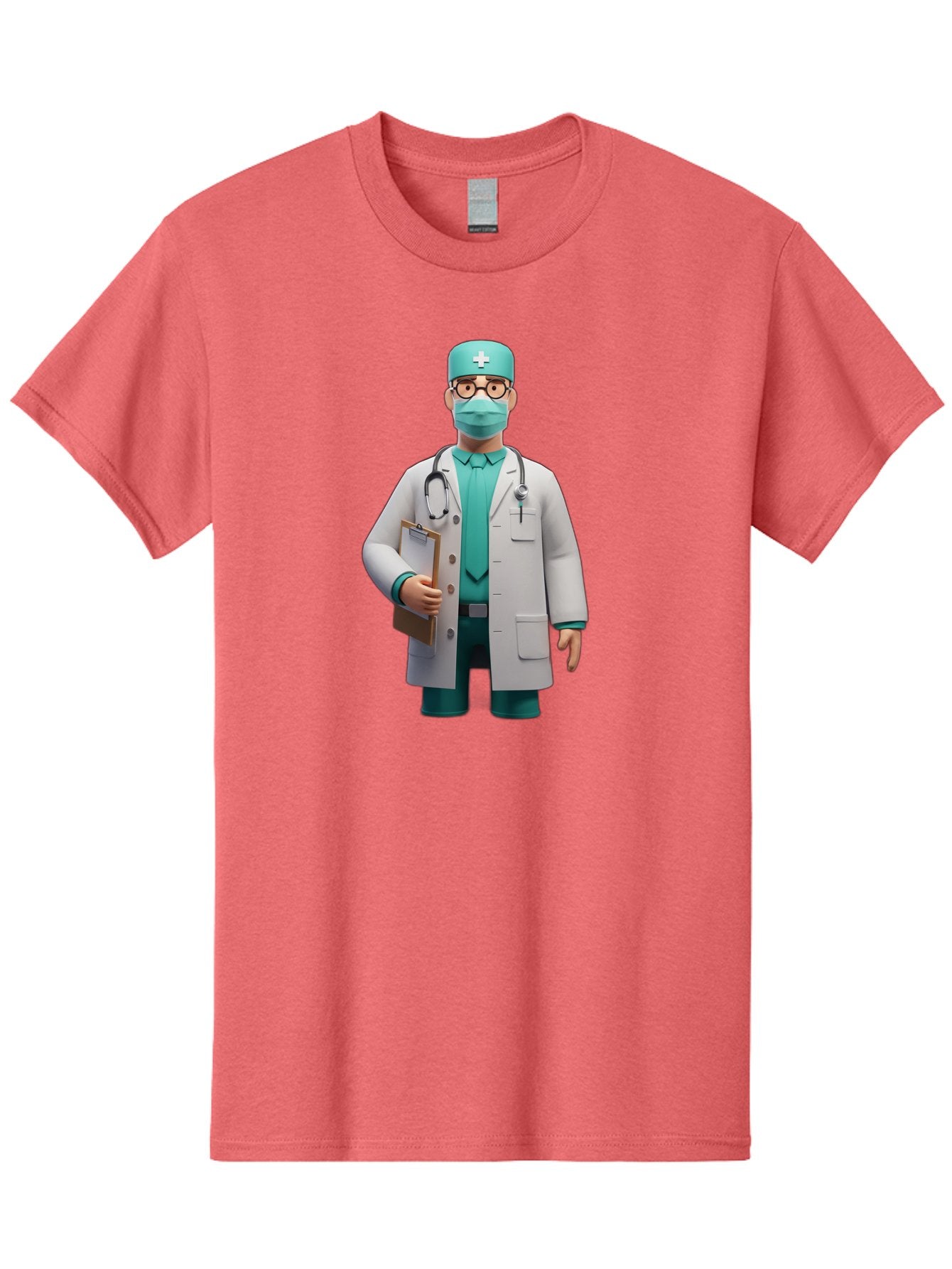 Doctor-9 Men'S Graphic Tee, 100% Cotton, Comfortable Casual Summer Wear, Machine Washable, 3D Cartoon Doctor, Medical Professional, White Coat, Stethoscope, Clipboard, Surgical Mask, Medical Hat, Healthcare Worker, Medical Attire, Baa464 15