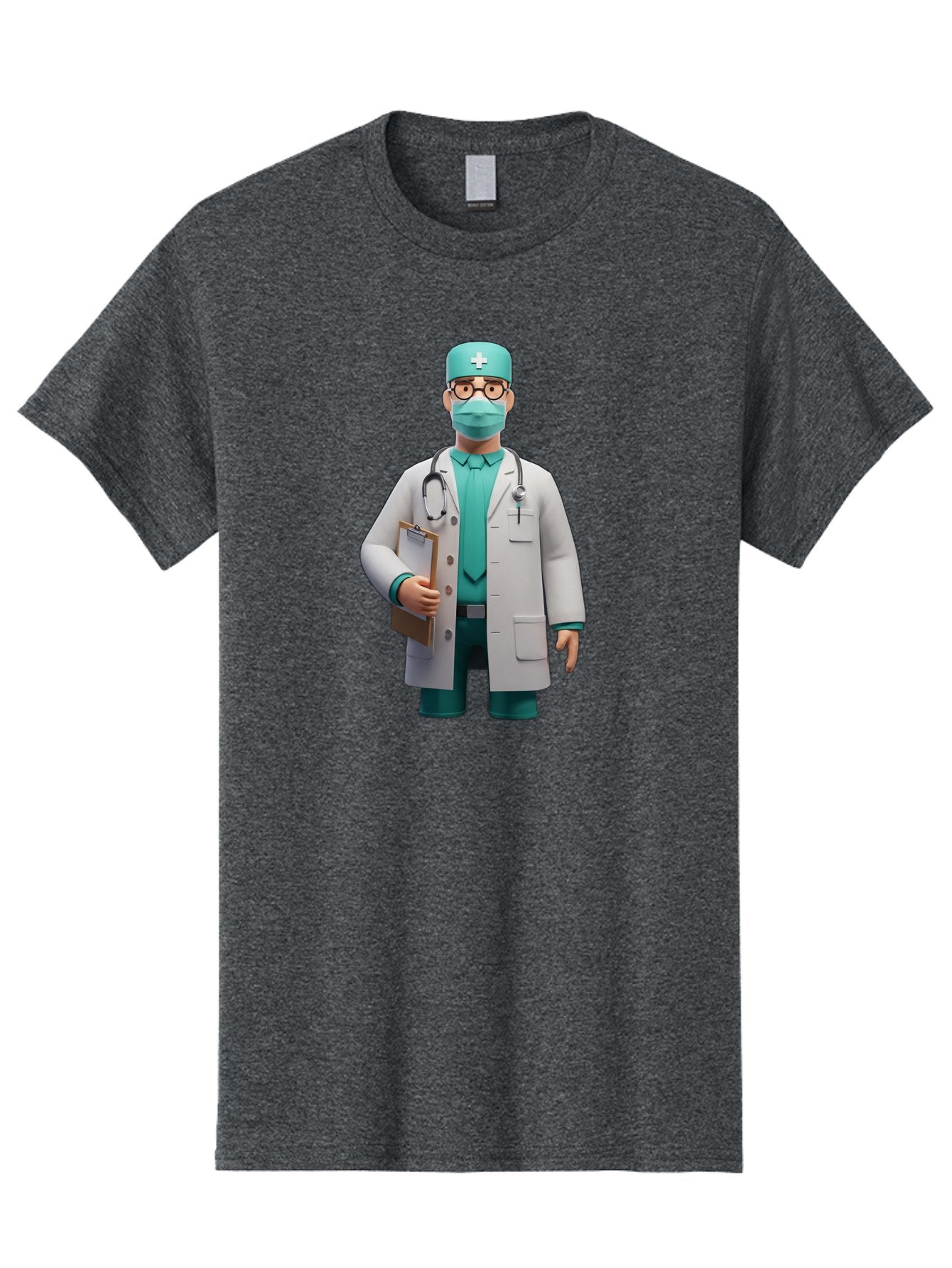Doctor-9 Men'S Graphic Tee, 100% Cotton, Comfortable Casual Summer Wear, Machine Washable, 3D Cartoon Doctor, Medical Professional, White Coat, Stethoscope, Clipboard, Surgical Mask, Medical Hat, Healthcare Worker, Medical Attire, Baa464 9