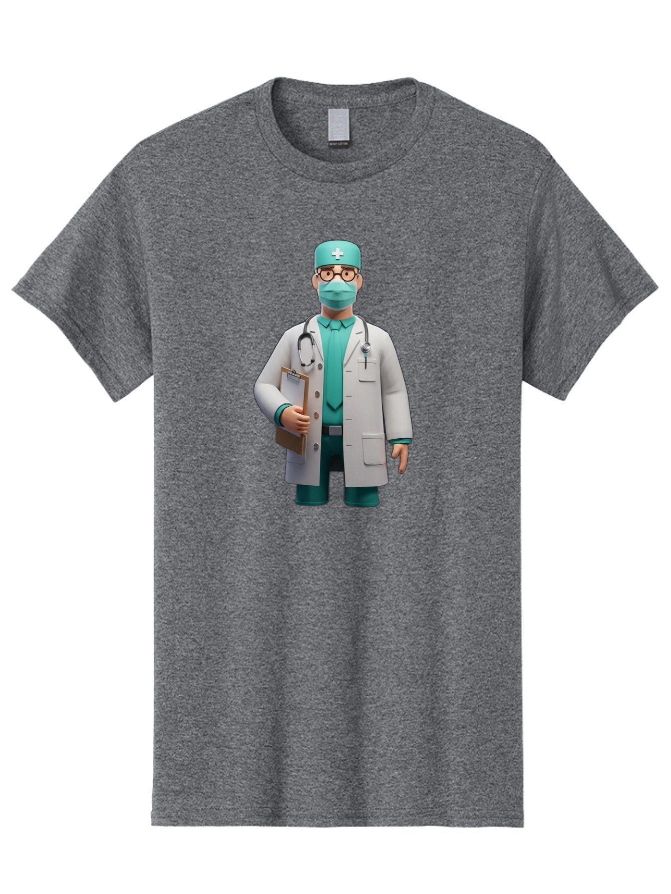 Doctor-9 Men'S Graphic Tee, 100% Cotton, Comfortable Casual Summer Wear, Machine Washable, 3D Cartoon Doctor, Medical Professional, White Coat, Stethoscope, Clipboard, Surgical Mask, Medical Hat, Healthcare Worker, Medical Attire, Baa464 14