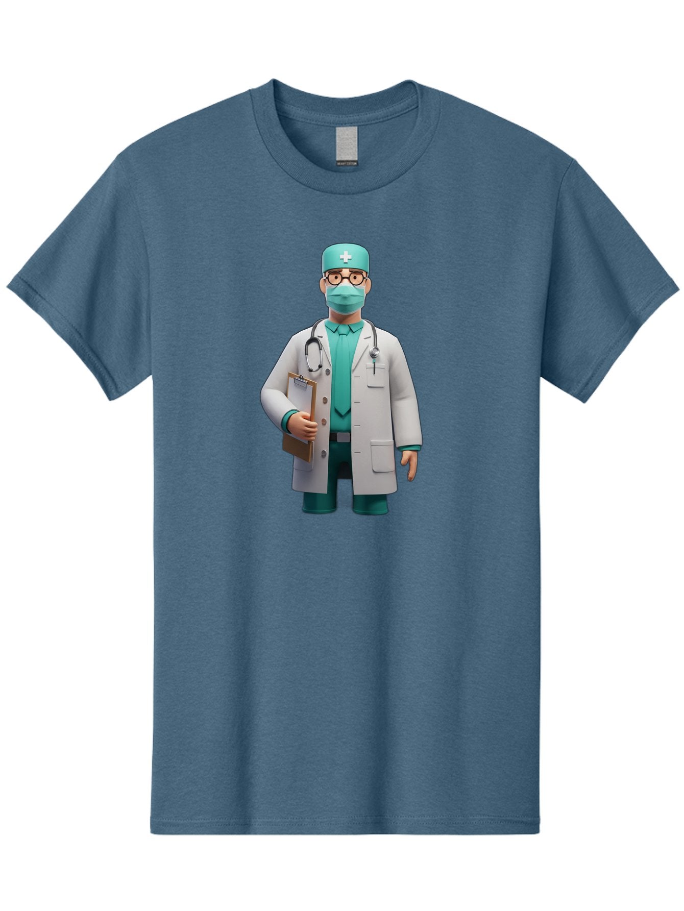 Doctor-9 Men'S Graphic Tee, 100% Cotton, Comfortable Casual Summer Wear, Machine Washable, 3D Cartoon Doctor, Medical Professional, White Coat, Stethoscope, Clipboard, Surgical Mask, Medical Hat, Healthcare Worker, Medical Attire, Baa464 6