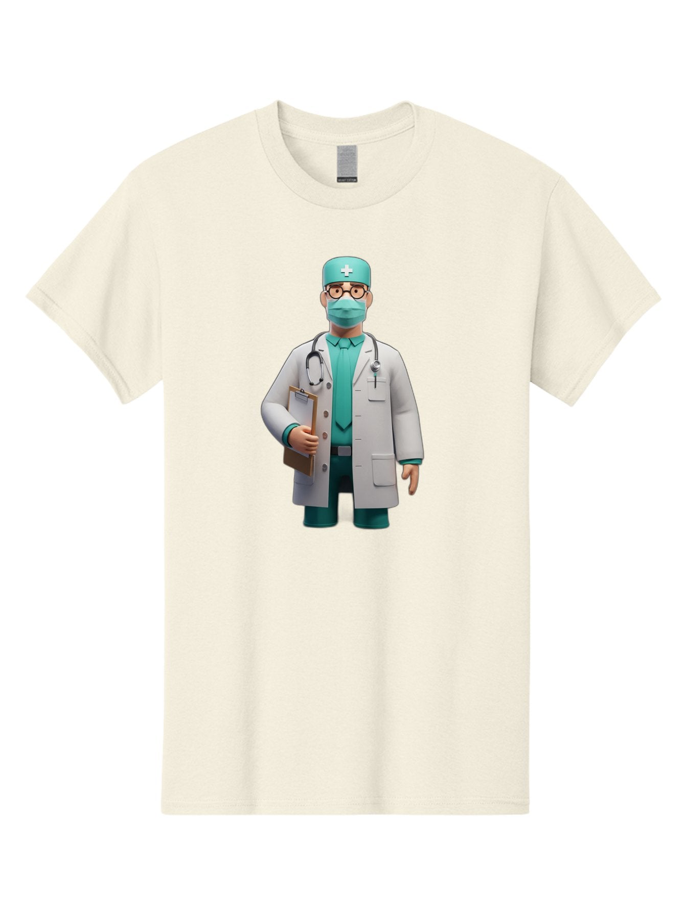 Doctor-9 Men'S Graphic Tee, 100% Cotton, Comfortable Casual Summer Wear, Machine Washable, 3D Cartoon Doctor, Medical Professional, White Coat, Stethoscope, Clipboard, Surgical Mask, Medical Hat, Healthcare Worker, Medical Attire, Baa464 13