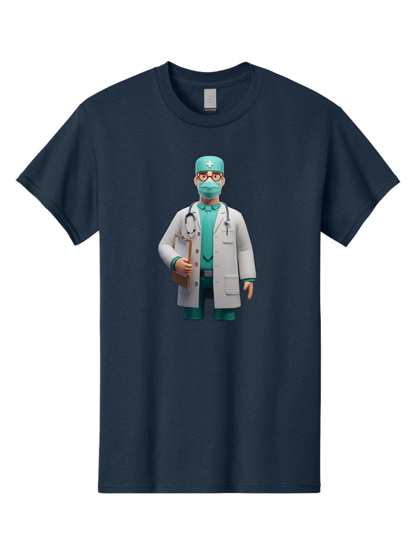 Doctor-9 Men'S Graphic Tee, 100% Cotton, Comfortable Casual Summer Wear, Machine Washable, 3D Cartoon Doctor, Medical Professional, White Coat, Stethoscope, Clipboard, Surgical Mask, Medical Hat, Healthcare Worker, Medical Attire, Baa464 10