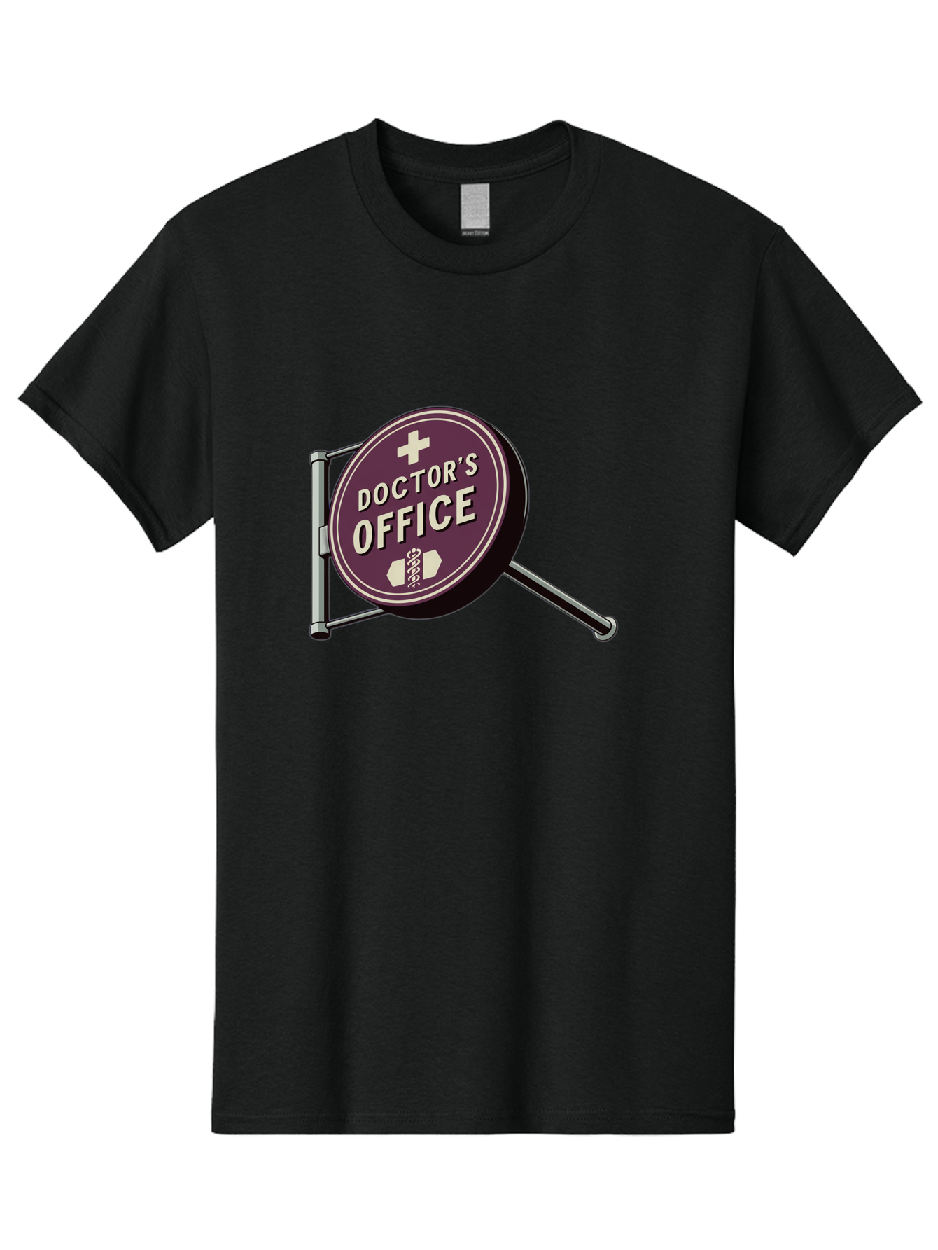 Doctor-S-Office-1 Men'S Graphic Tee, 100% Cotton, Comfortable Casual Summer Wear, Machine Washable, Doctor'S Office Sign, Medical Symbol, Healthcare Logo, Red Circle, White Cross, Snake Wrapped Around Staff, Medical Icons, Vintage Style Baa476 5