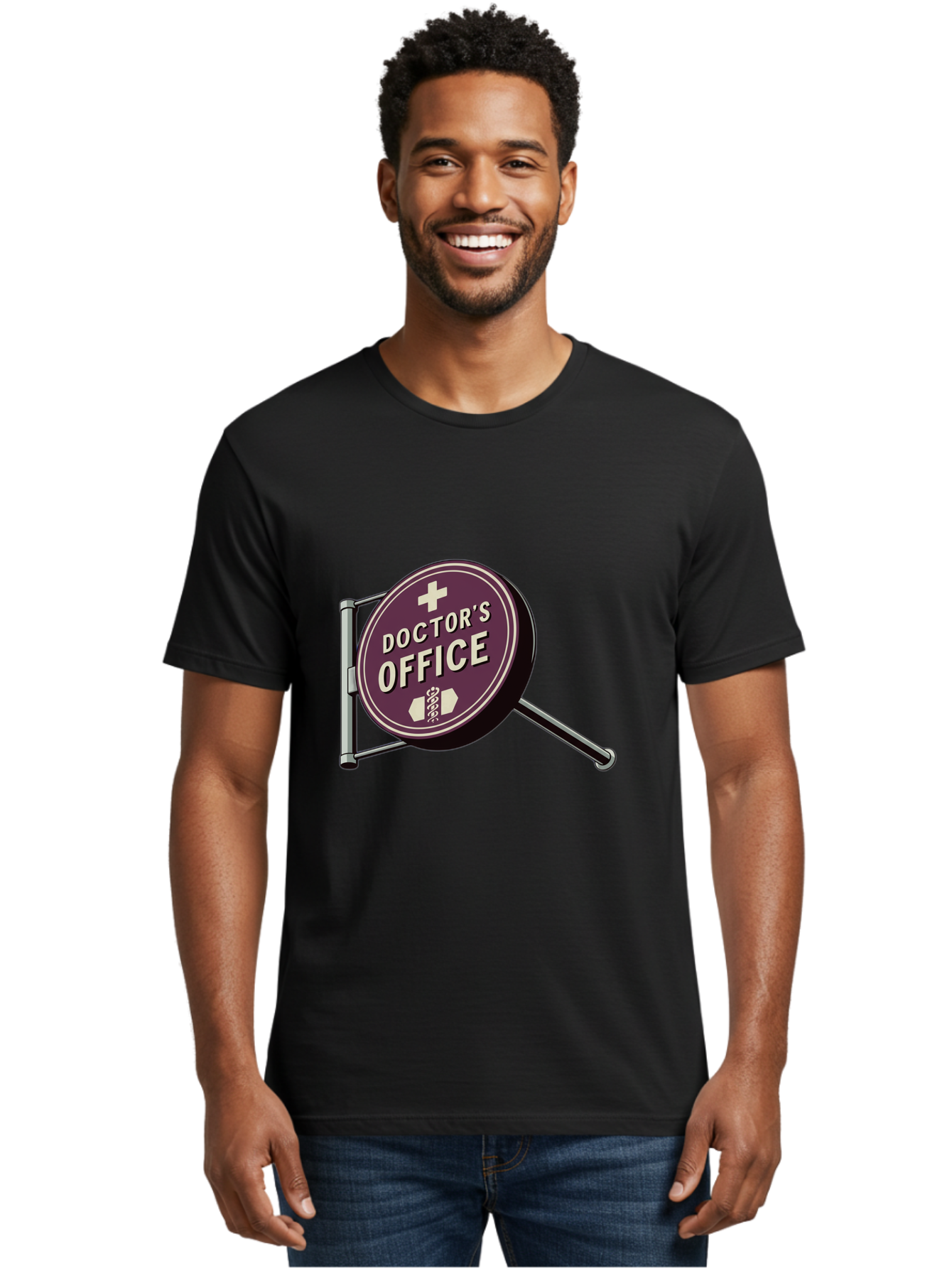 Doctor-S-Office-1 Men'S Graphic Tee, 100% Cotton, Comfortable Casual Summer Wear, Machine Washable, Doctor'S Office Sign, Medical Symbol, Healthcare Logo, Red Circle, White Cross, Snake Wrapped Around Staff, Medical Icons, Vintage Style Baa476 6