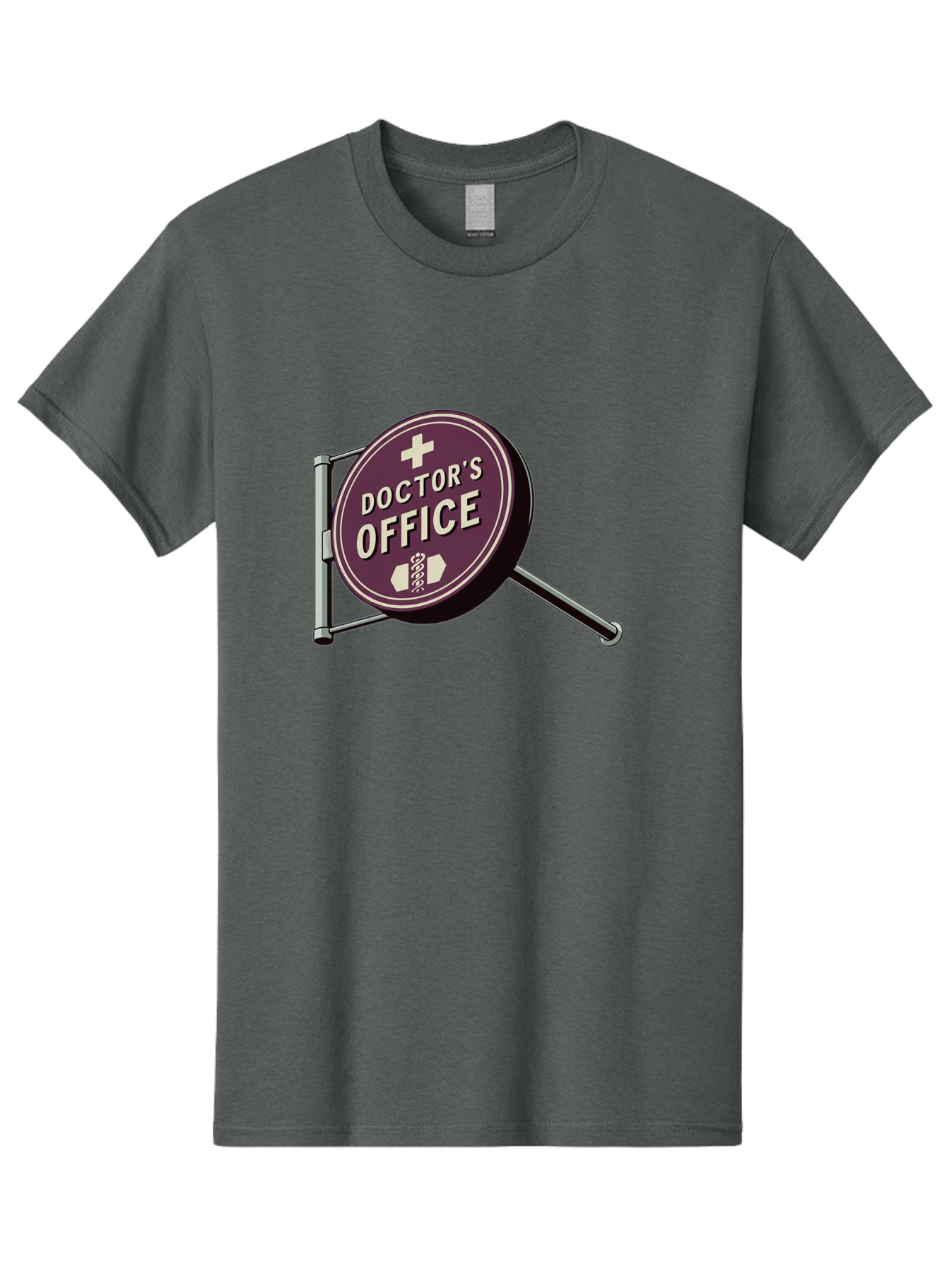 Doctor-S-Office-1 Men'S Graphic Tee, 100% Cotton, Comfortable Casual Summer Wear, Machine Washable, Doctor'S Office Sign, Medical Symbol, Healthcare Logo, Red Circle, White Cross, Snake Wrapped Around Staff, Medical Icons, Vintage Style Baa476 27