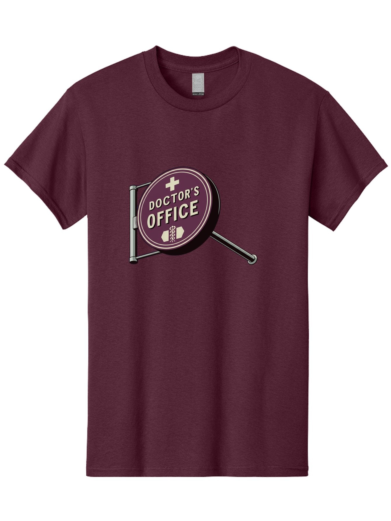 Doctor-S-Office-1 Men'S Graphic Tee, 100% Cotton, Comfortable Casual Summer Wear, Machine Washable, Doctor'S Office Sign, Medical Symbol, Healthcare Logo, Red Circle, White Cross, Snake Wrapped Around Staff, Medical Icons, Vintage Style Baa476 3