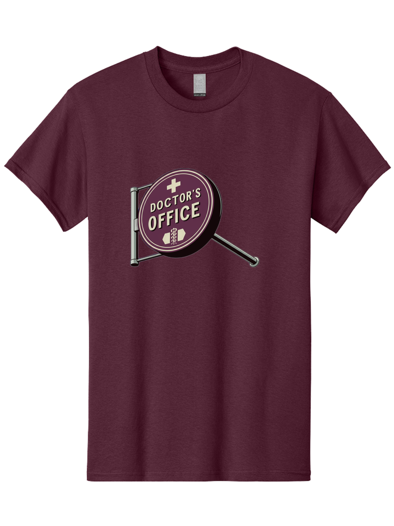 Doctor-S-Office-1 Men'S Graphic Tee, 100% Cotton, Comfortable Casual Summer Wear, Machine Washable, Doctor'S Office Sign, Medical Symbol, Healthcare Logo, Red Circle, White Cross, Snake Wrapped Around Staff, Medical Icons, Vintage Style Baa476 17