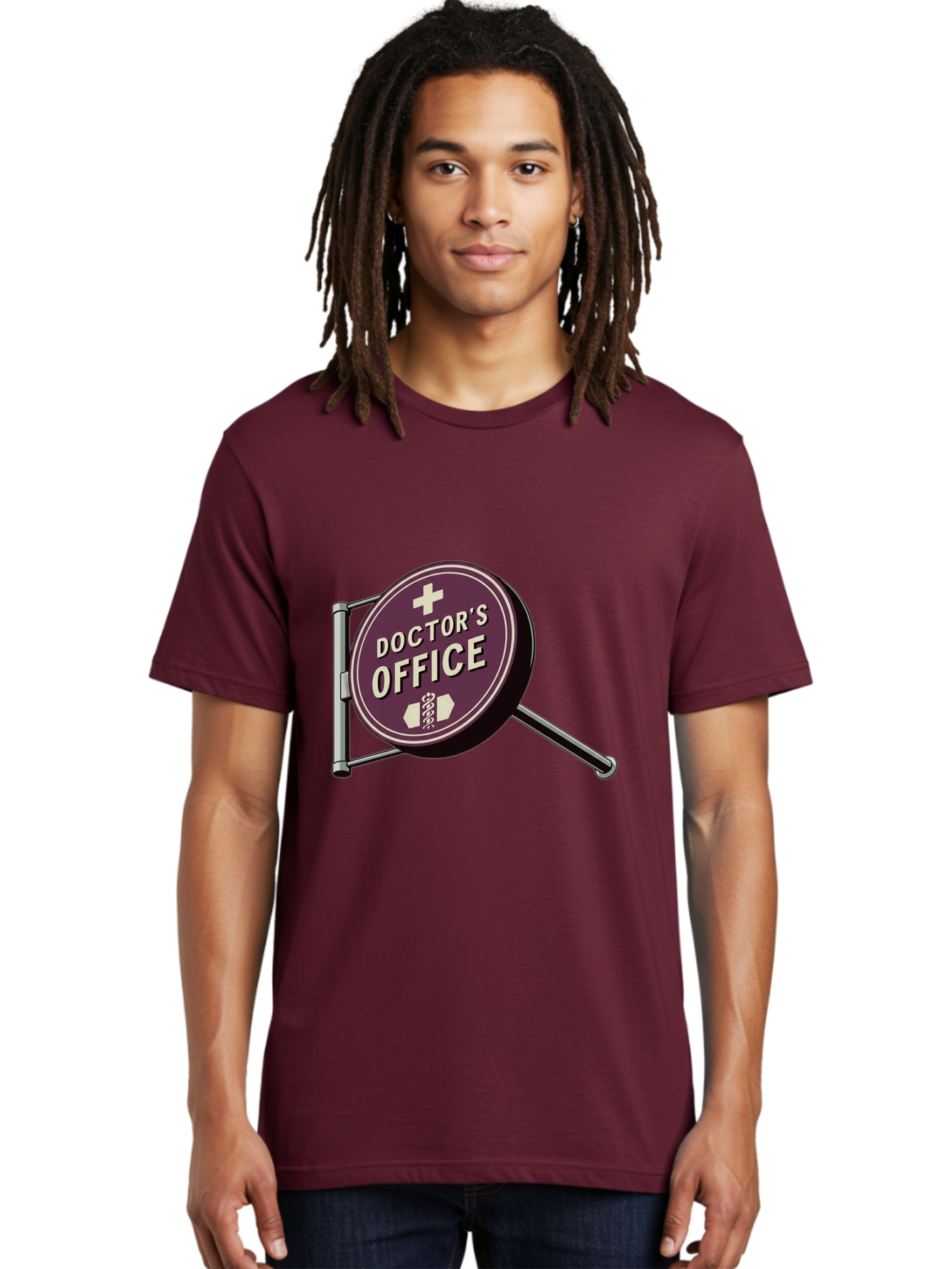 Doctor-S-Office-1 Men'S Graphic Tee, 100% Cotton, Comfortable Casual Summer Wear, Machine Washable, Doctor'S Office Sign, Medical Symbol, Healthcare Logo, Red Circle, White Cross, Snake Wrapped Around Staff, Medical Icons, Vintage Style Baa476 18