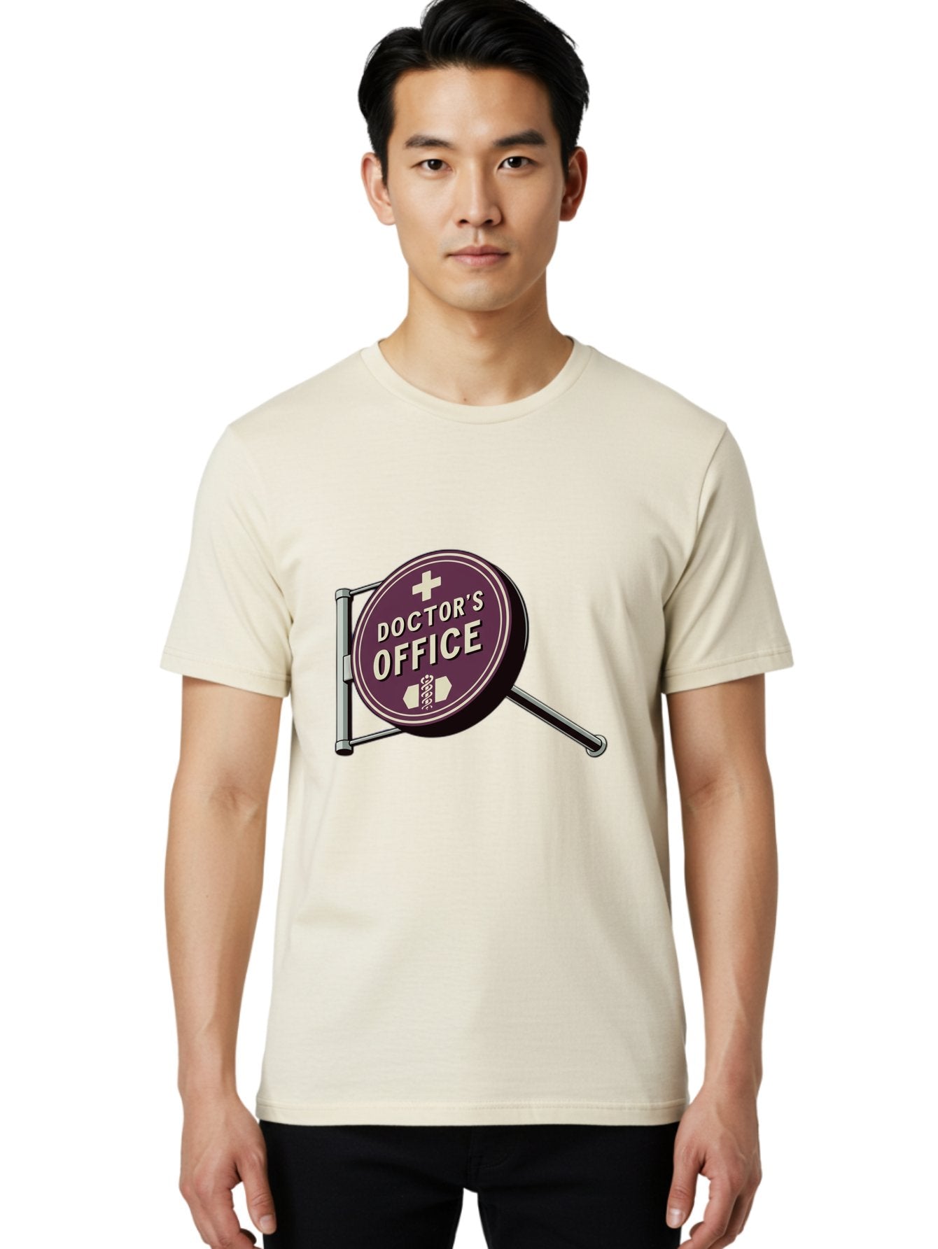 Doctor-S-Office-1 Men'S Graphic Tee, 100% Cotton, Comfortable Casual Summer Wear, Machine Washable, Doctor'S Office Sign, Medical Symbol, Healthcare Logo, Red Circle, White Cross, Snake Wrapped Around Staff, Medical Icons, Vintage Style Baa476 16