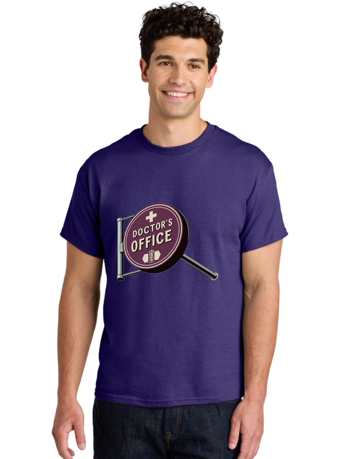 Doctor-S-Office-1 Men'S Graphic Tee, 100% Cotton, Comfortable Casual Summer Wear, Machine Washable, Doctor'S Office Sign, Medical Symbol, Healthcare Logo, Red Circle, White Cross, Snake Wrapped Around Staff, Medical Icons, Vintage Style Baa476 30