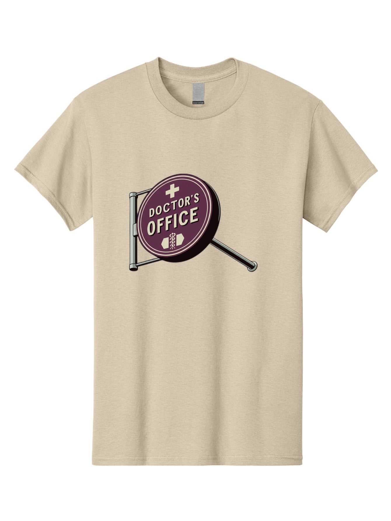 Doctor-S-Office-1 Men'S Graphic Tee, 100% Cotton, Comfortable Casual Summer Wear, Machine Washable, Doctor'S Office Sign, Medical Symbol, Healthcare Logo, Red Circle, White Cross, Snake Wrapped Around Staff, Medical Icons, Vintage Style Baa476