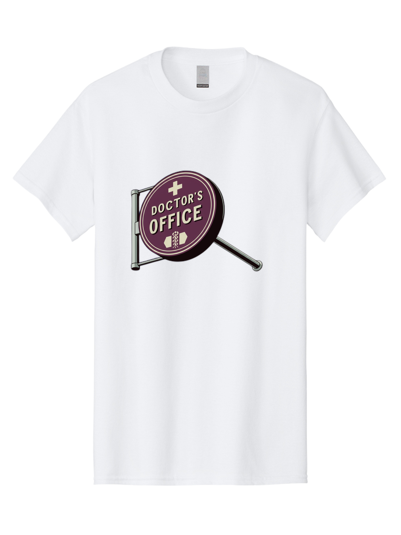 Doctor-S-Office-1 Men'S Graphic Tee, 100% Cotton, Comfortable Casual Summer Wear, Machine Washable, Doctor'S Office Sign, Medical Symbol, Healthcare Logo, Red Circle, White Cross, Snake Wrapped Around Staff, Medical Icons, Vintage Style Baa476 23
