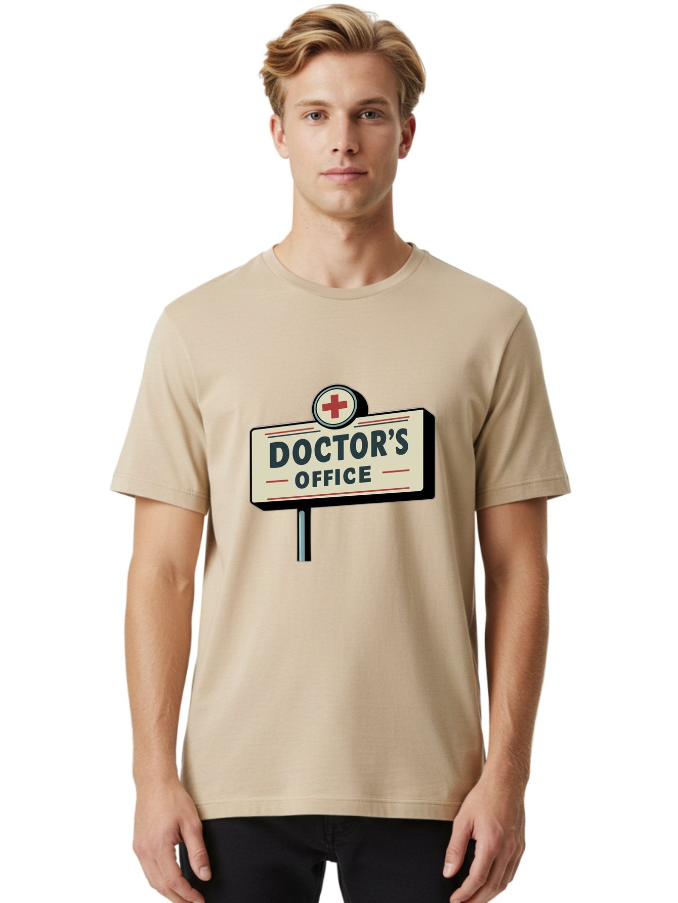 Doctor-S-Office-2 Men'S Graphic Tee, 100% Cotton, Comfortable Casual Summer Wear, Machine Washable, Doctor'S Office Sign, Medical Symbol, Red Cross, Healthcare Signage, Medical Office Indicator, Healthcare Services, Medical Facilities Baa477 29