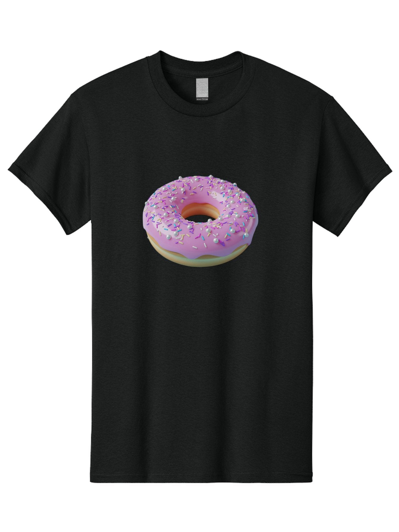 Donut-1 Men'S Graphic Tee, 100% Cotton, Comfortable Casual Summer Wear, Machine Washable, Pink Donut With Sprinkles, Sweet Treats, Colorful Dessert, Tasty Pastry, Baked Goods, Donut With Frosting, Sprinkle Toppings, Purple Frosting Baa495 7