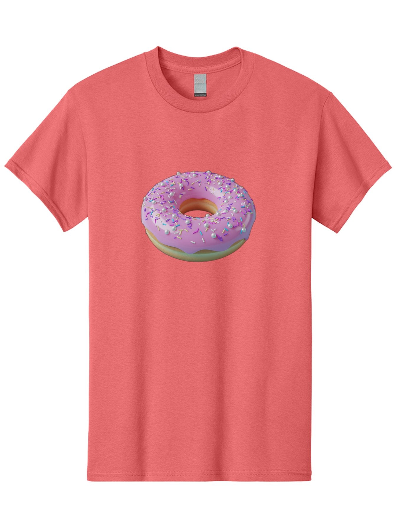 Donut-1 Men'S Graphic Tee, 100% Cotton, Comfortable Casual Summer Wear, Machine Washable, Pink Donut With Sprinkles, Sweet Treats, Colorful Dessert, Tasty Pastry, Baked Goods, Donut With Frosting, Sprinkle Toppings, Purple Frosting Baa495 10