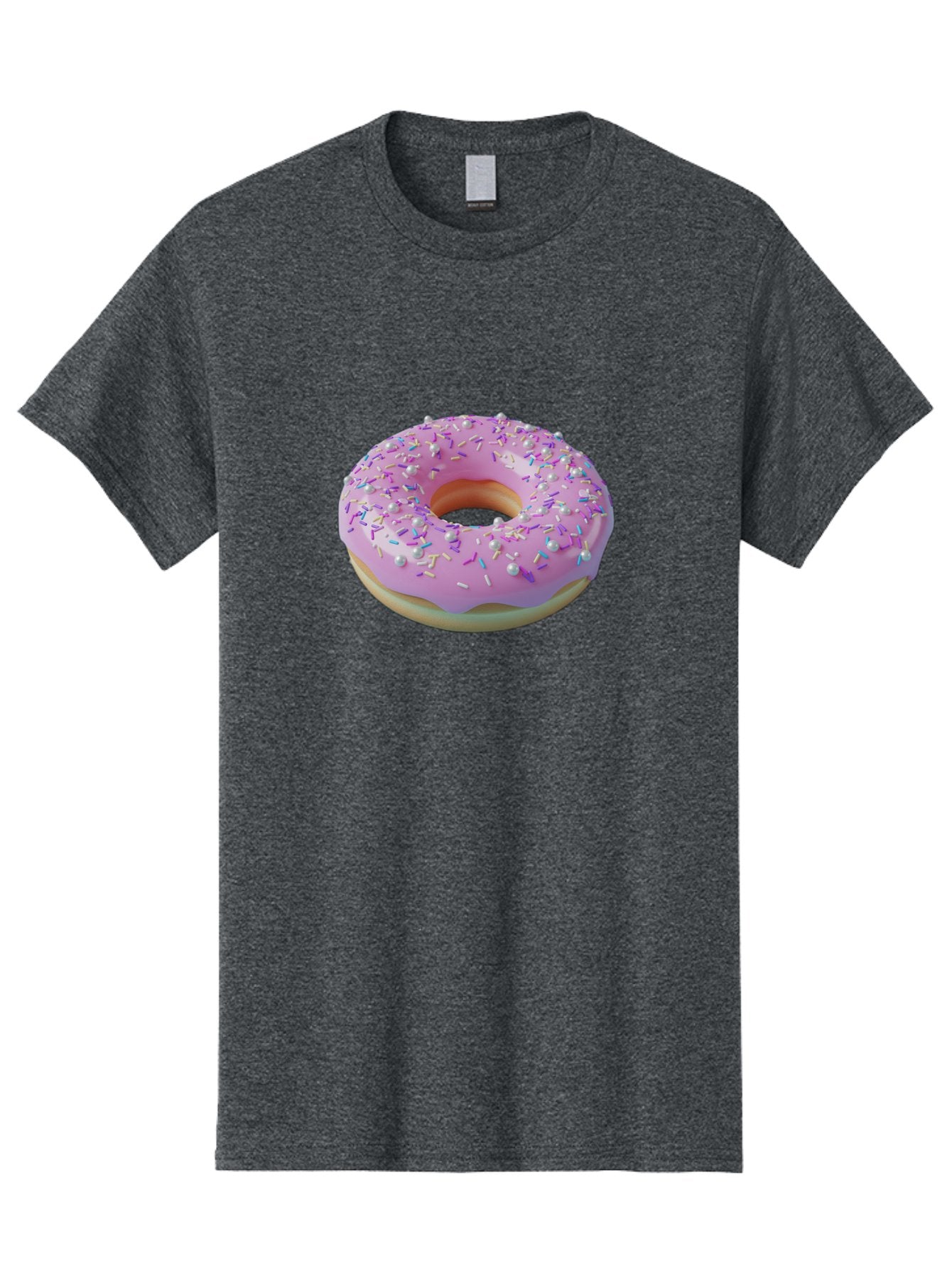 Donut-1 Men'S Graphic Tee, 100% Cotton, Comfortable Casual Summer Wear, Machine Washable, Pink Donut With Sprinkles, Sweet Treats, Colorful Dessert, Tasty Pastry, Baked Goods, Donut With Frosting, Sprinkle Toppings, Purple Frosting Baa495 8