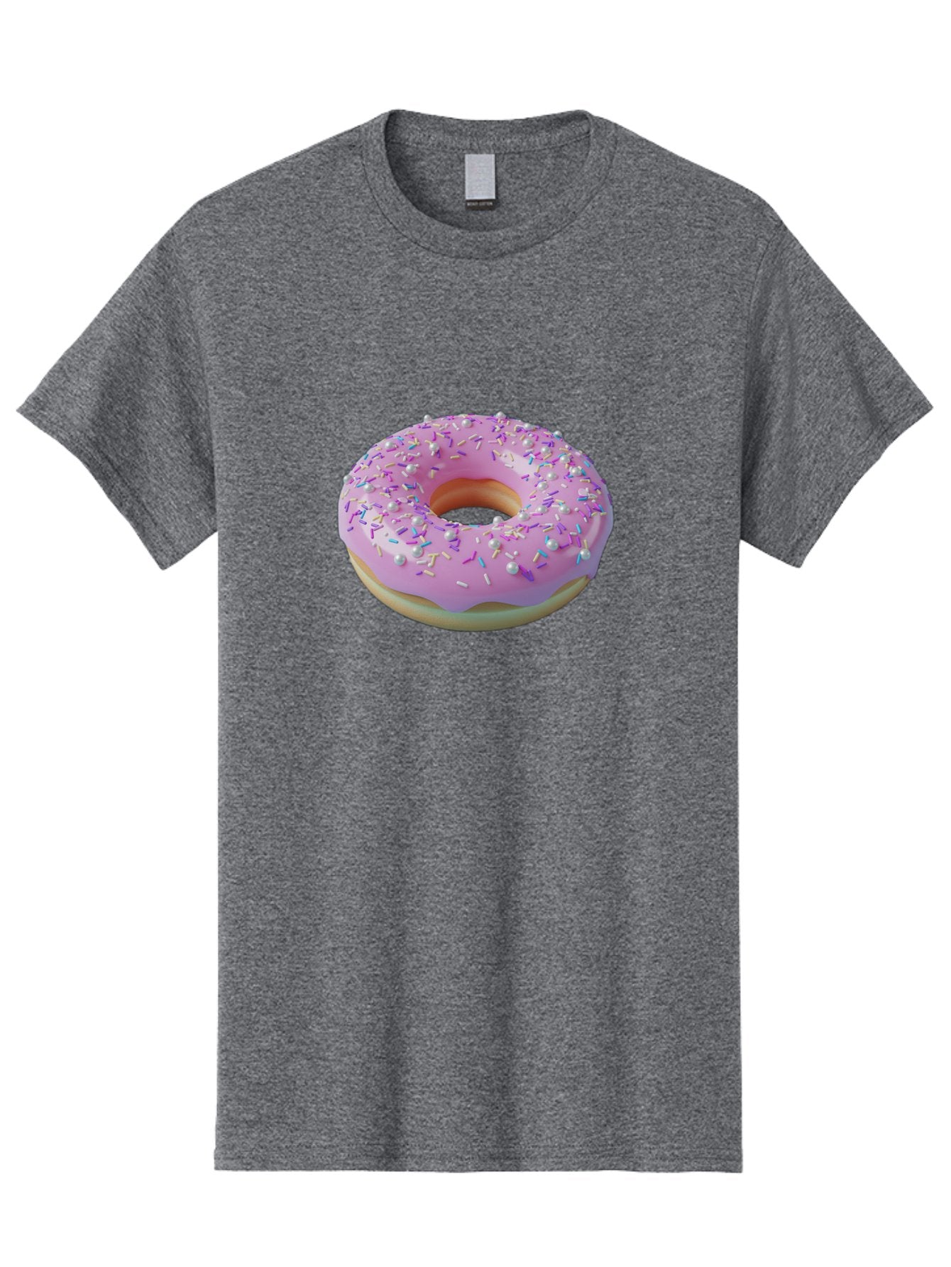 Donut-1 Men'S Graphic Tee, 100% Cotton, Comfortable Casual Summer Wear, Machine Washable, Pink Donut With Sprinkles, Sweet Treats, Colorful Dessert, Tasty Pastry, Baked Goods, Donut With Frosting, Sprinkle Toppings, Purple Frosting Baa495 14