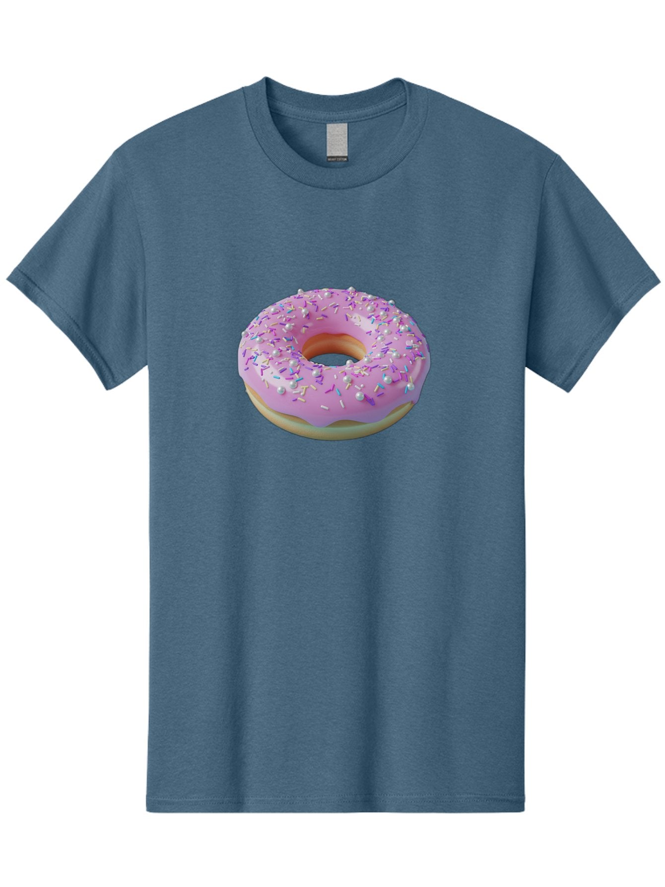 Donut-1 Men'S Graphic Tee, 100% Cotton, Comfortable Casual Summer Wear, Machine Washable, Pink Donut With Sprinkles, Sweet Treats, Colorful Dessert, Tasty Pastry, Baked Goods, Donut With Frosting, Sprinkle Toppings, Purple Frosting Baa495 12