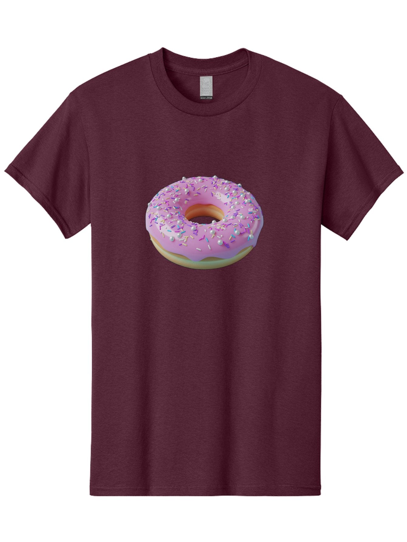 Donut-1 Men'S Graphic Tee, 100% Cotton, Comfortable Casual Summer Wear, Machine Washable, Pink Donut With Sprinkles, Sweet Treats, Colorful Dessert, Tasty Pastry, Baked Goods, Donut With Frosting, Sprinkle Toppings, Purple Frosting Baa495 11