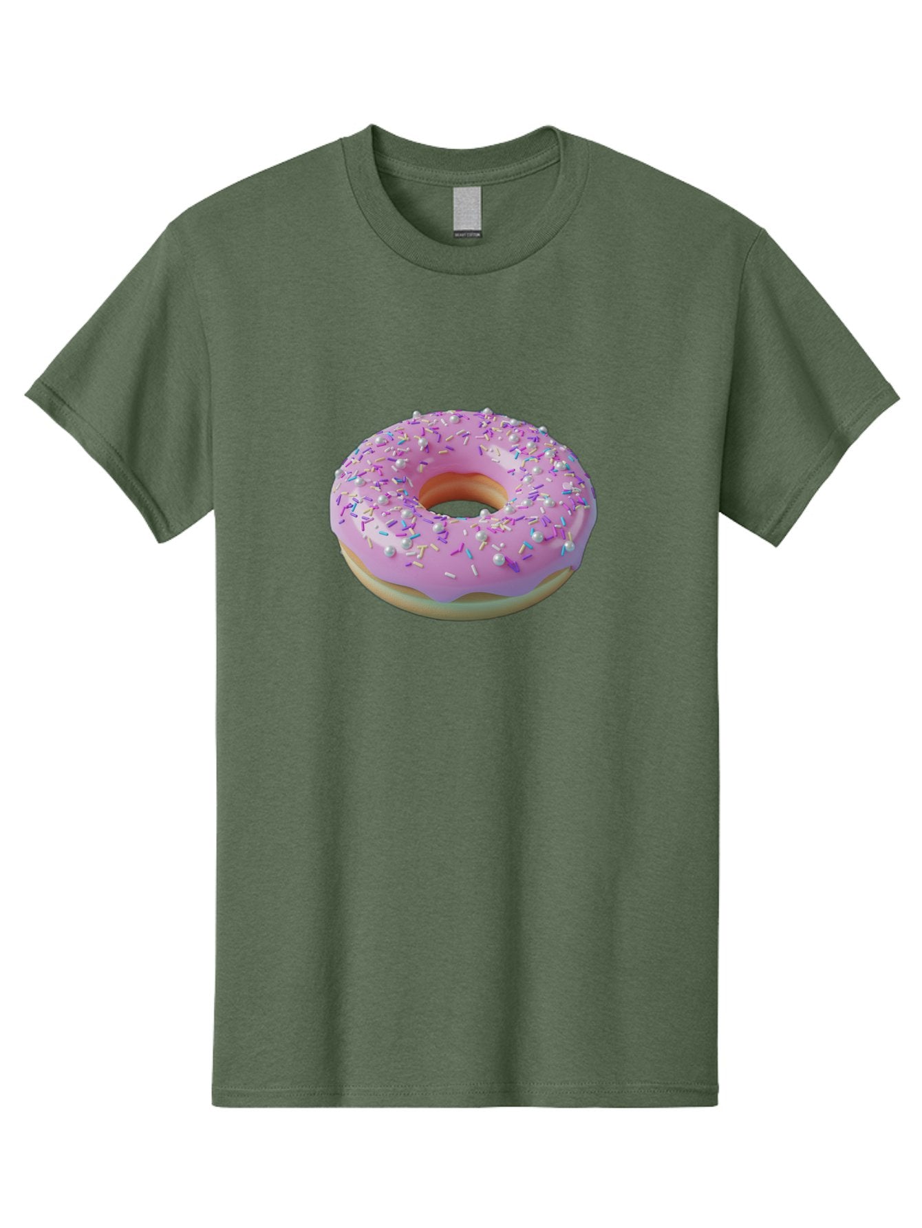 Donut-1 Men'S Graphic Tee, 100% Cotton, Comfortable Casual Summer Wear, Machine Washable, Pink Donut With Sprinkles, Sweet Treats, Colorful Dessert, Tasty Pastry, Baked Goods, Donut With Frosting, Sprinkle Toppings, Purple Frosting Baa495 13