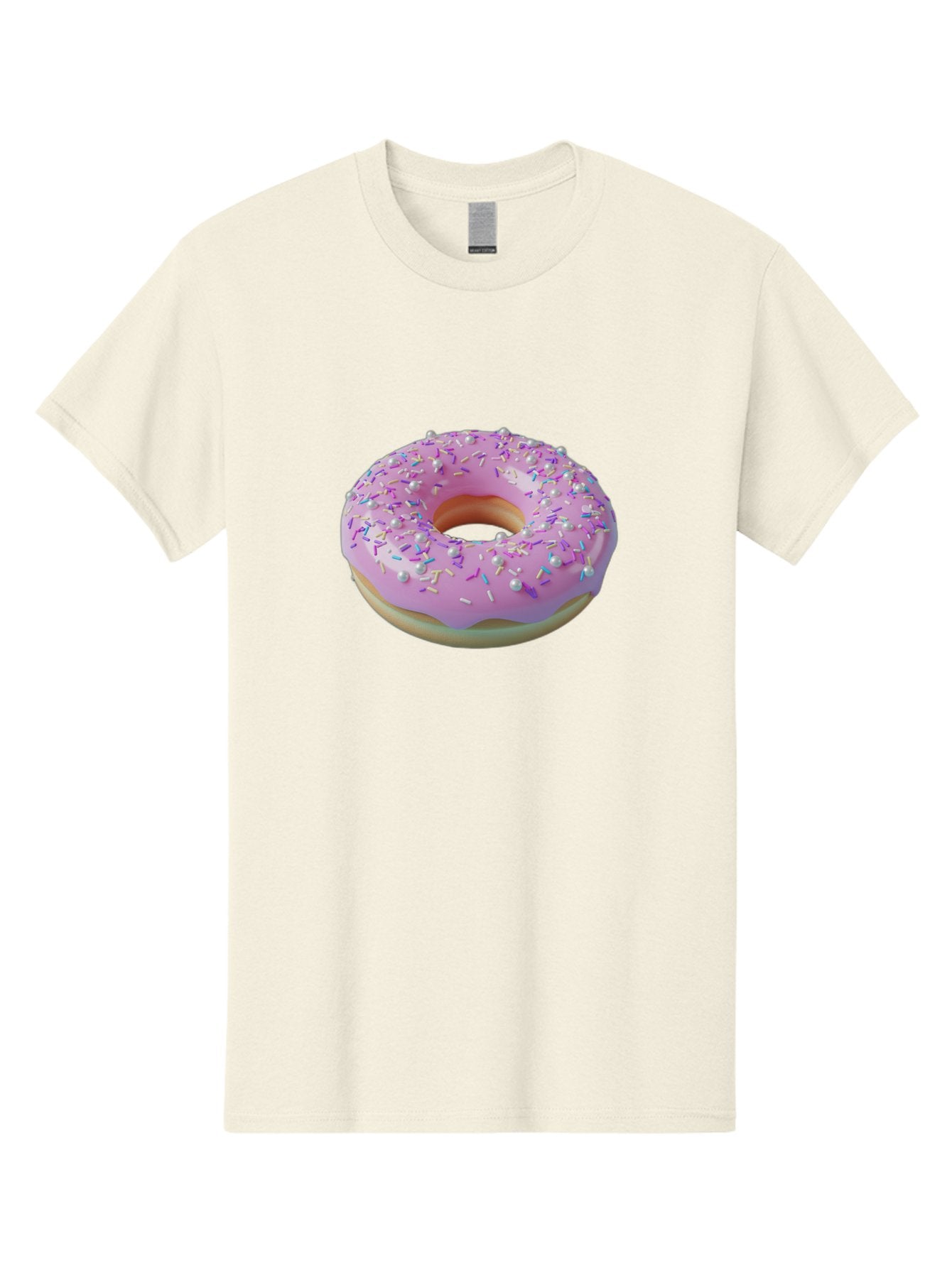 Donut-1 Men'S Graphic Tee, 100% Cotton, Comfortable Casual Summer Wear, Machine Washable, Pink Donut With Sprinkles, Sweet Treats, Colorful Dessert, Tasty Pastry, Baked Goods, Donut With Frosting, Sprinkle Toppings, Purple Frosting Baa495 4