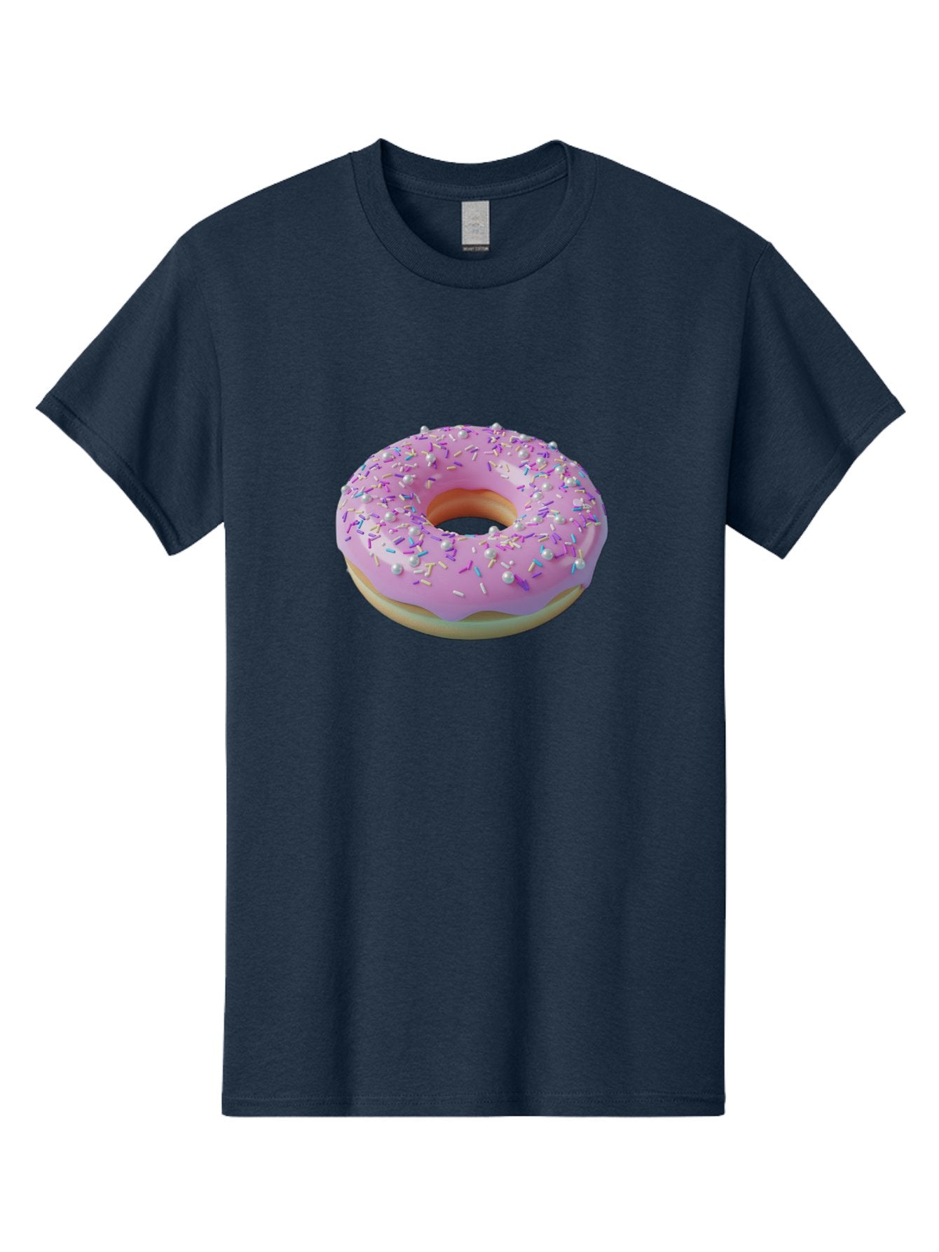Donut-1 Men'S Graphic Tee, 100% Cotton, Comfortable Casual Summer Wear, Machine Washable, Pink Donut With Sprinkles, Sweet Treats, Colorful Dessert, Tasty Pastry, Baked Goods, Donut With Frosting, Sprinkle Toppings, Purple Frosting Baa495 6