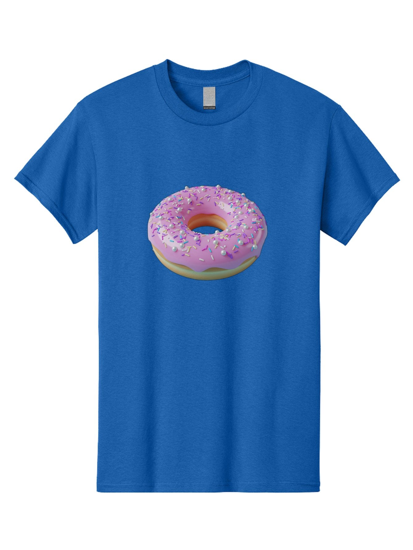 Donut-1 Men'S Graphic Tee, 100% Cotton, Comfortable Casual Summer Wear, Machine Washable, Pink Donut With Sprinkles, Sweet Treats, Colorful Dessert, Tasty Pastry, Baked Goods, Donut With Frosting, Sprinkle Toppings, Purple Frosting Baa495 5