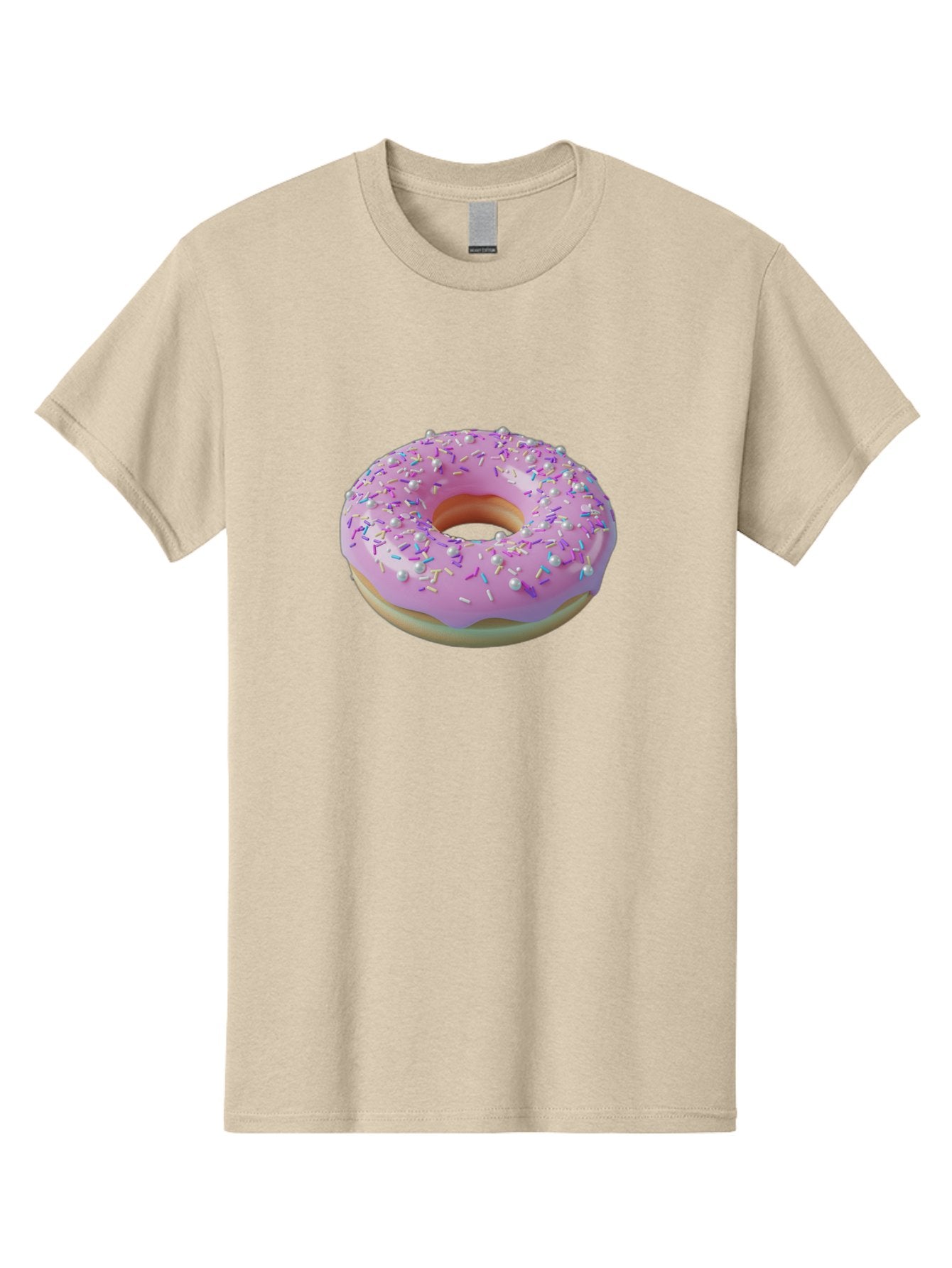 Donut-1 Men'S Graphic Tee, 100% Cotton, Comfortable Casual Summer Wear, Machine Washable, Pink Donut With Sprinkles, Sweet Treats, Colorful Dessert, Tasty Pastry, Baked Goods, Donut With Frosting, Sprinkle Toppings, Purple Frosting Baa495 9