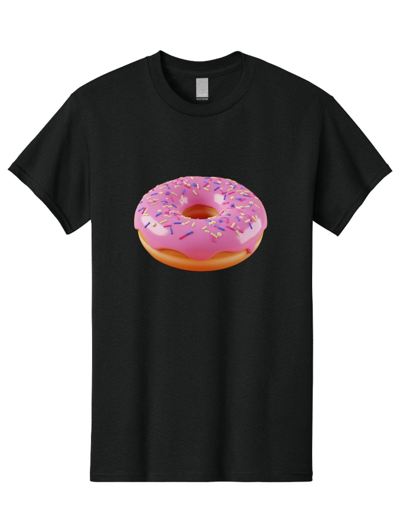 Donut-2 Men'S Graphic Tee, 100% Cotton, Comfortable Casual Summer Wear, Machine Washable, Pink Frosted Donut, Donut With Sprinkles, Colorful Sprinkles, Sweet Treat, Baked Goods, Dessert, Tasty Pastry, Colorful Dessert Baa496 3