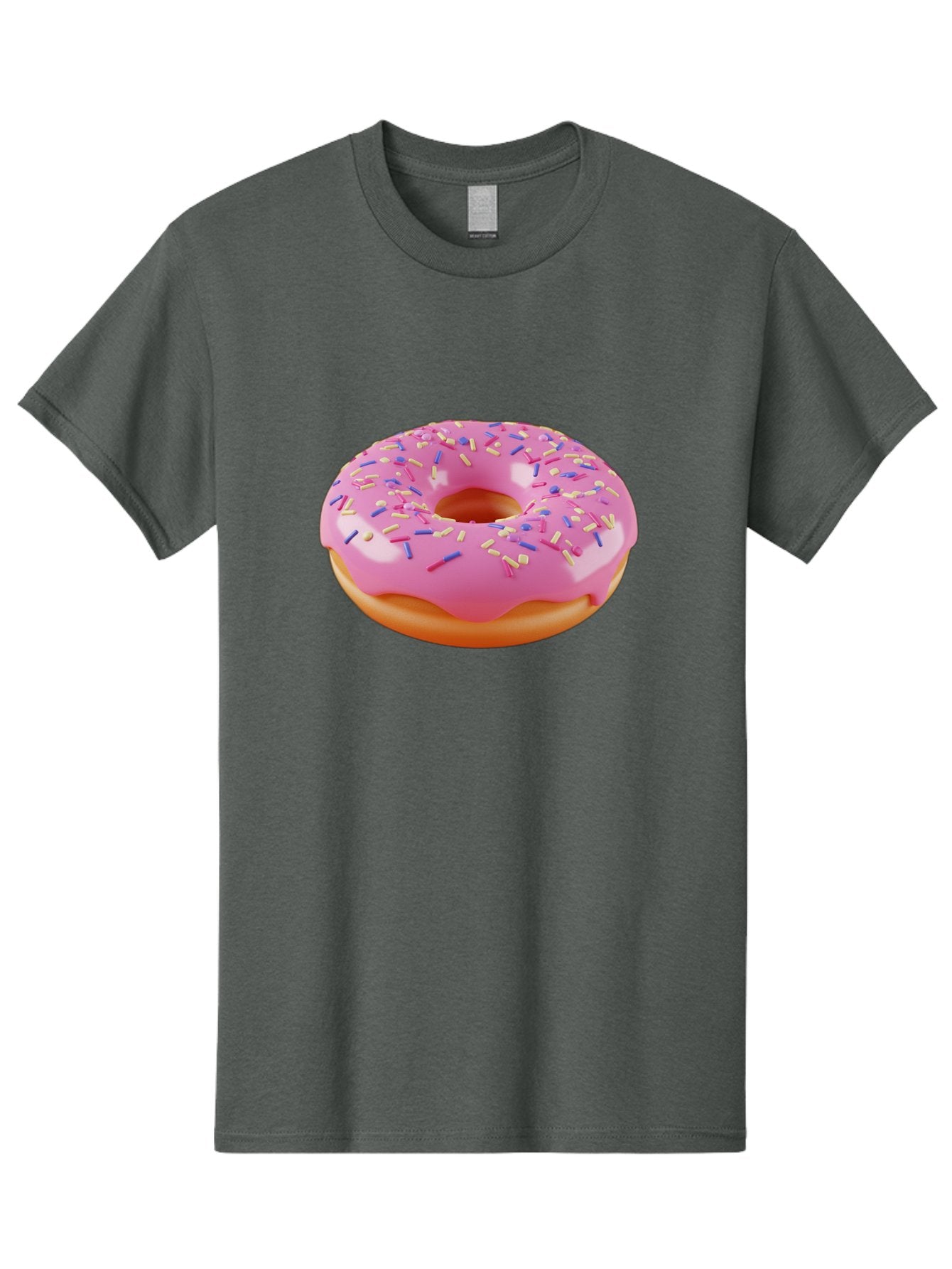 Donut-2 Men'S Graphic Tee, 100% Cotton, Comfortable Casual Summer Wear, Machine Washable, Pink Frosted Donut, Donut With Sprinkles, Colorful Sprinkles, Sweet Treat, Baked Goods, Dessert, Tasty Pastry, Colorful Dessert Baa496 4