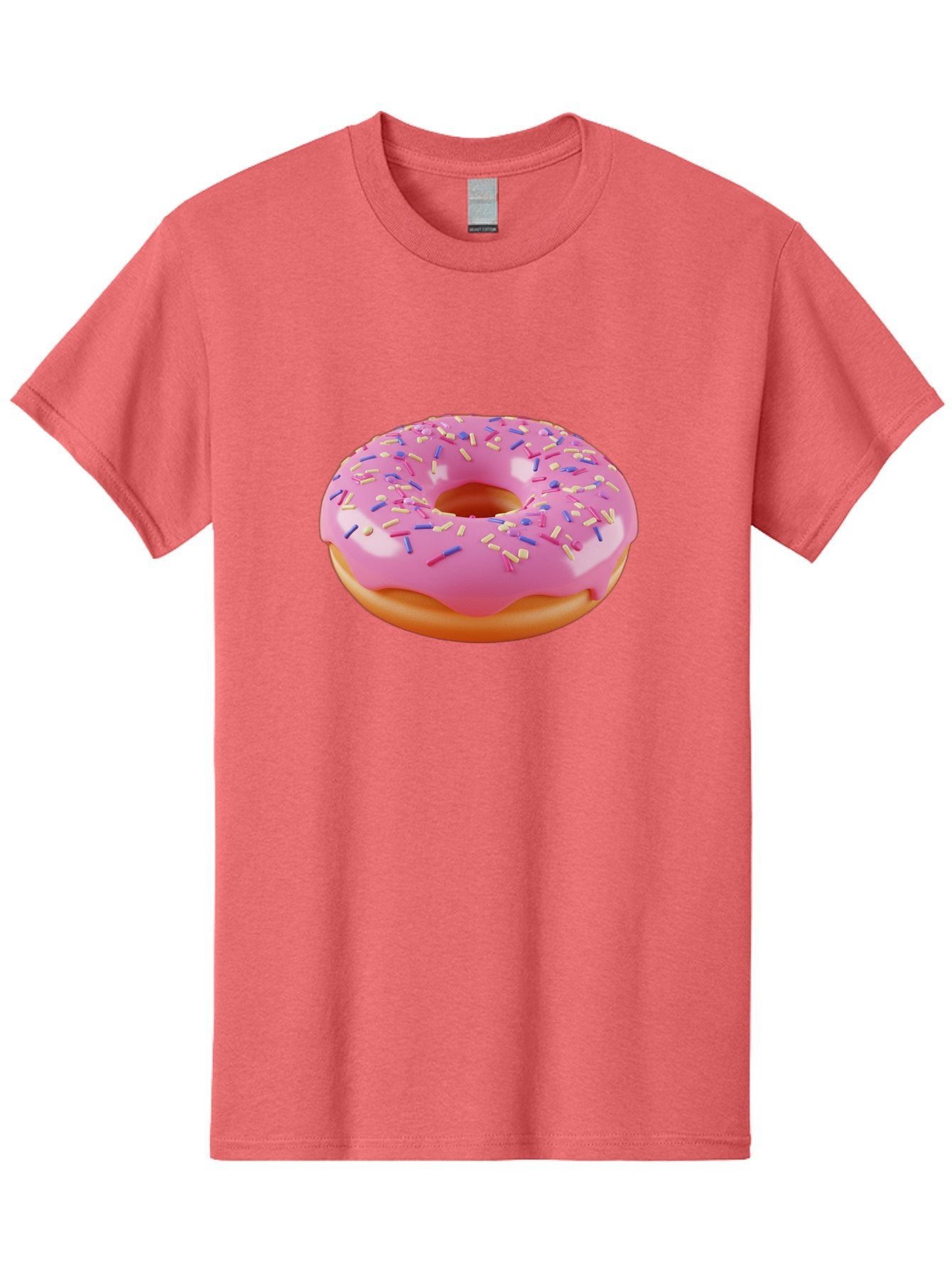 Donut-2 Men'S Graphic Tee, 100% Cotton, Comfortable Casual Summer Wear, Machine Washable, Pink Frosted Donut, Donut With Sprinkles, Colorful Sprinkles, Sweet Treat, Baked Goods, Dessert, Tasty Pastry, Colorful Dessert Baa496 8
