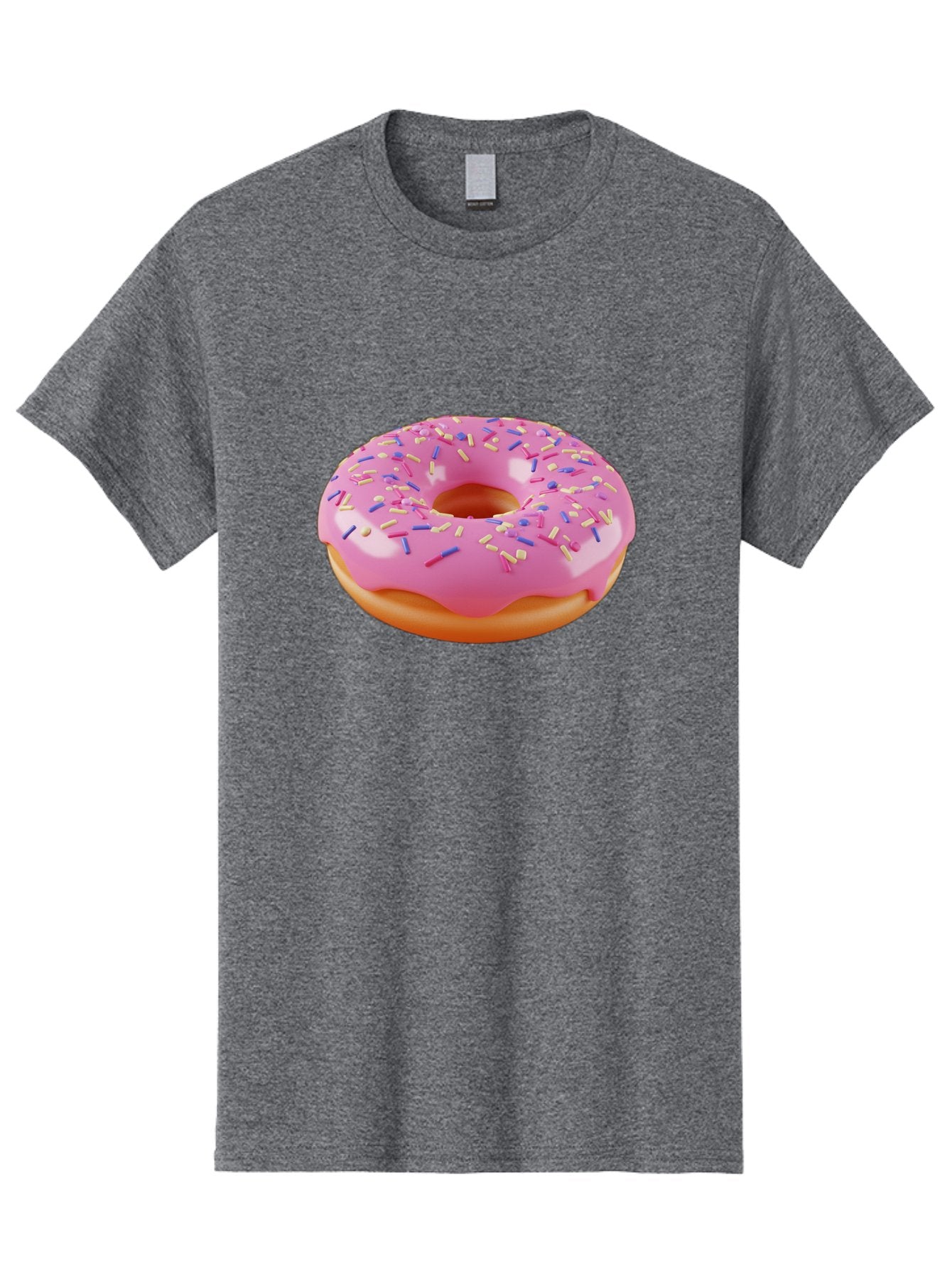 Donut-2 Men'S Graphic Tee, 100% Cotton, Comfortable Casual Summer Wear, Machine Washable, Pink Frosted Donut, Donut With Sprinkles, Colorful Sprinkles, Sweet Treat, Baked Goods, Dessert, Tasty Pastry, Colorful Dessert Baa496 5