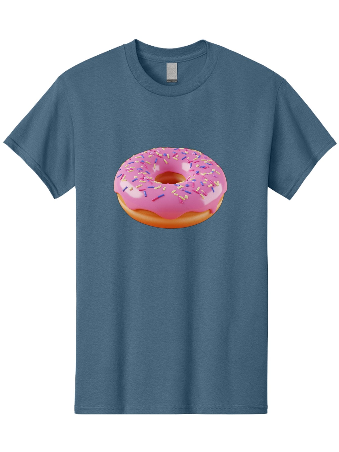 Donut-2 Men'S Graphic Tee, 100% Cotton, Comfortable Casual Summer Wear, Machine Washable, Pink Frosted Donut, Donut With Sprinkles, Colorful Sprinkles, Sweet Treat, Baked Goods, Dessert, Tasty Pastry, Colorful Dessert Baa496 6