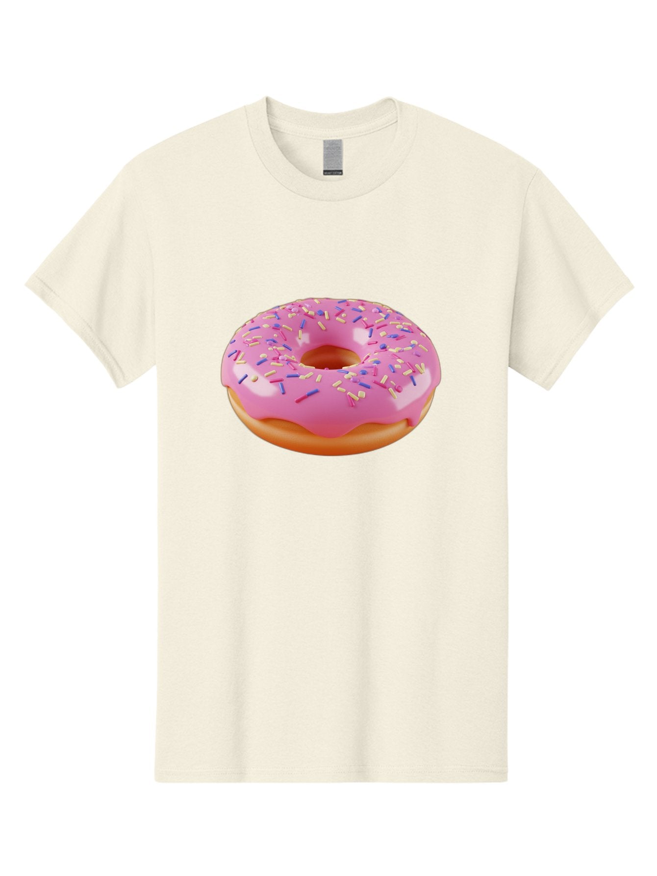 Donut-2 Men'S Graphic Tee, 100% Cotton, Comfortable Casual Summer Wear, Machine Washable, Pink Frosted Donut, Donut With Sprinkles, Colorful Sprinkles, Sweet Treat, Baked Goods, Dessert, Tasty Pastry, Colorful Dessert Baa496 12