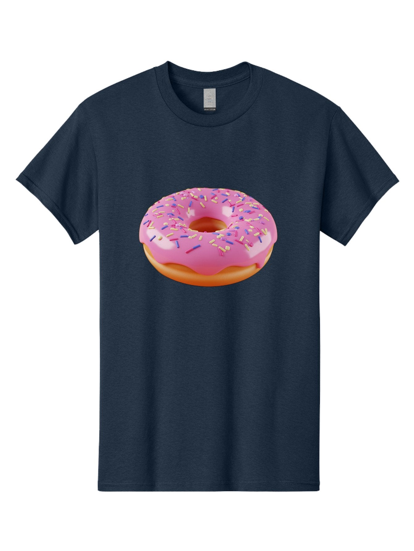 Donut-2 Men'S Graphic Tee, 100% Cotton, Comfortable Casual Summer Wear, Machine Washable, Pink Frosted Donut, Donut With Sprinkles, Colorful Sprinkles, Sweet Treat, Baked Goods, Dessert, Tasty Pastry, Colorful Dessert Baa496 10