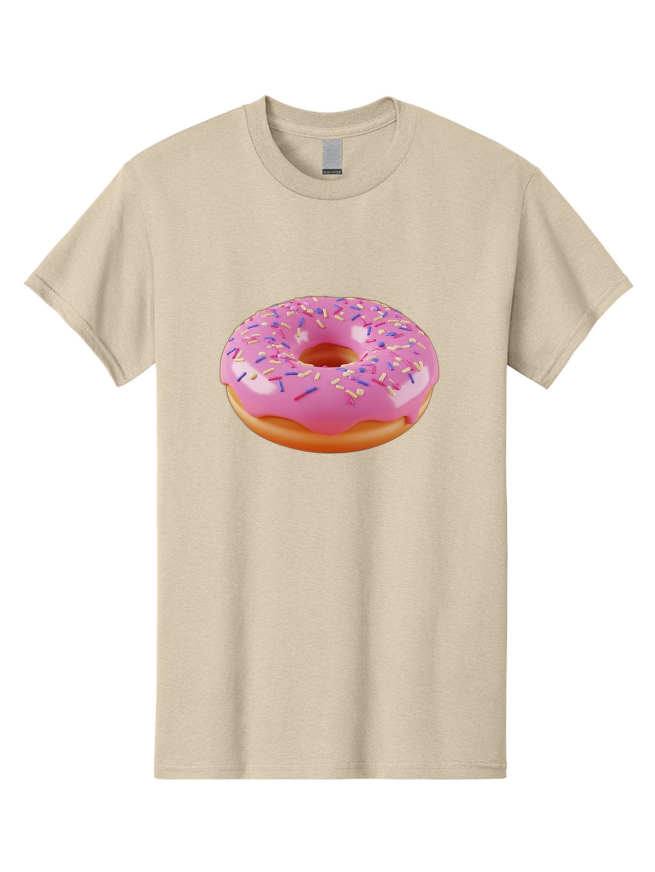 Donut-2 Men'S Graphic Tee, 100% Cotton, Comfortable Casual Summer Wear, Machine Washable, Pink Frosted Donut, Donut With Sprinkles, Colorful Sprinkles, Sweet Treat, Baked Goods, Dessert, Tasty Pastry, Colorful Dessert Baa496 7