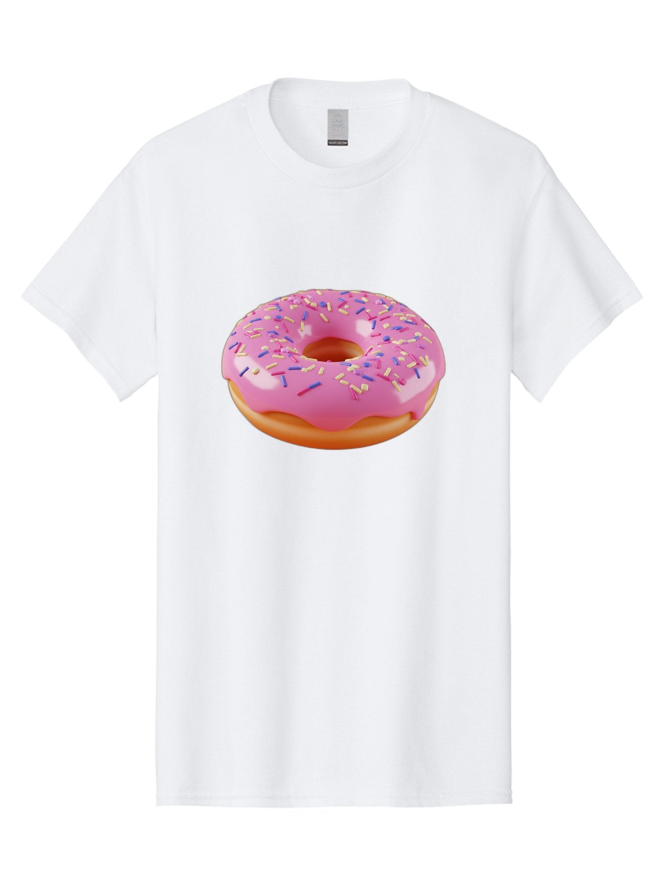 Donut-2 Men'S Graphic Tee, 100% Cotton, Comfortable Casual Summer Wear, Machine Washable, Pink Frosted Donut, Donut With Sprinkles, Colorful Sprinkles, Sweet Treat, Baked Goods, Dessert, Tasty Pastry, Colorful Dessert Baa496 14