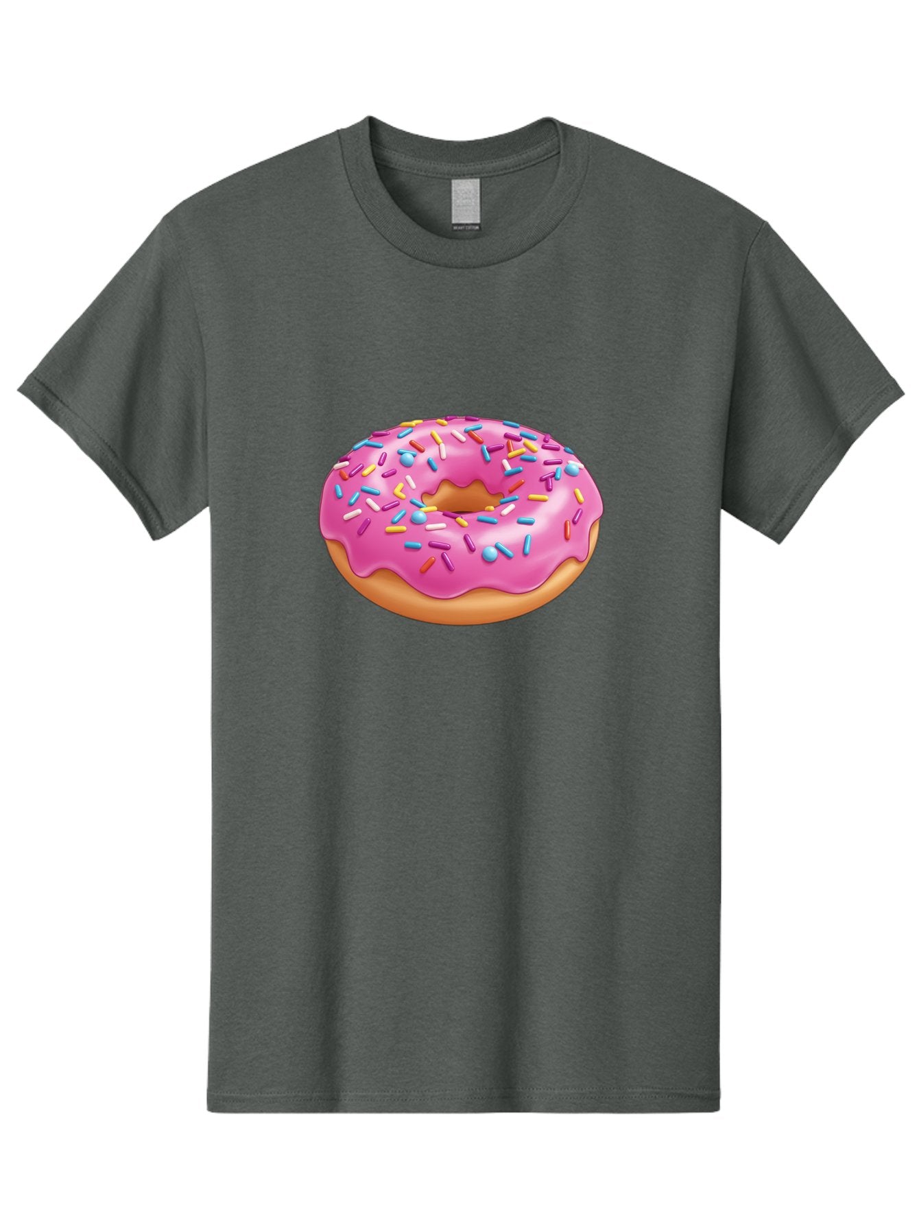 Donut-3 Men'S Graphic Tee, 100% Cotton, Comfortable Casual Summer Wear, Machine Washable, Pink Frosted Donut, Colorful Sprinkles, Sweet Treats, Baked Goods, Tasty Desserts, Donut With Sprinkles, Glazed Donut Baa497 4